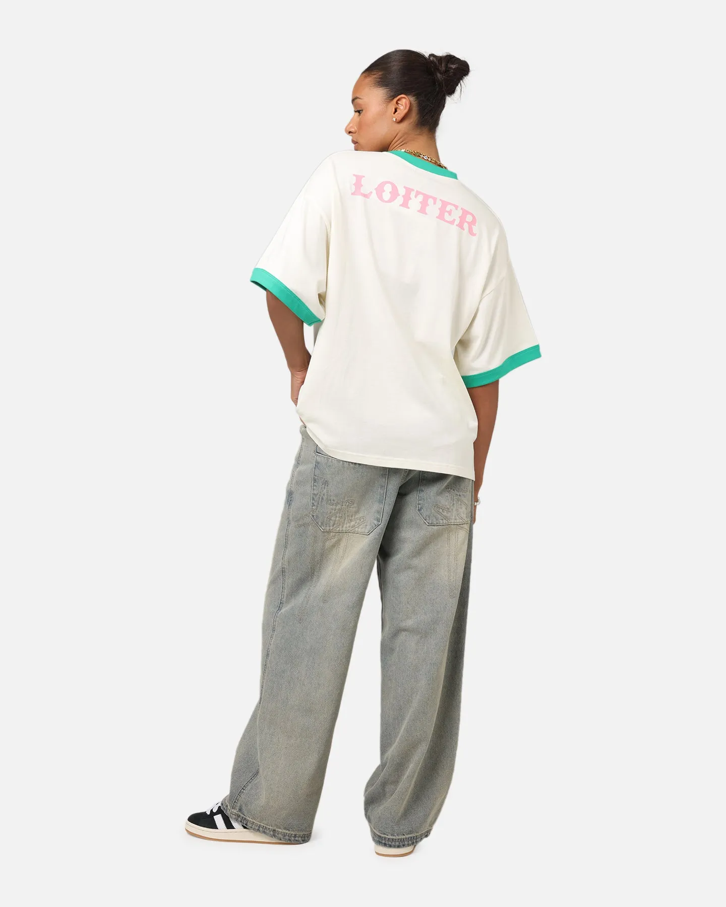 Loiter Western Front Ringer T-Shirt White/Green sold by Culture Kings product image thumbnail 4