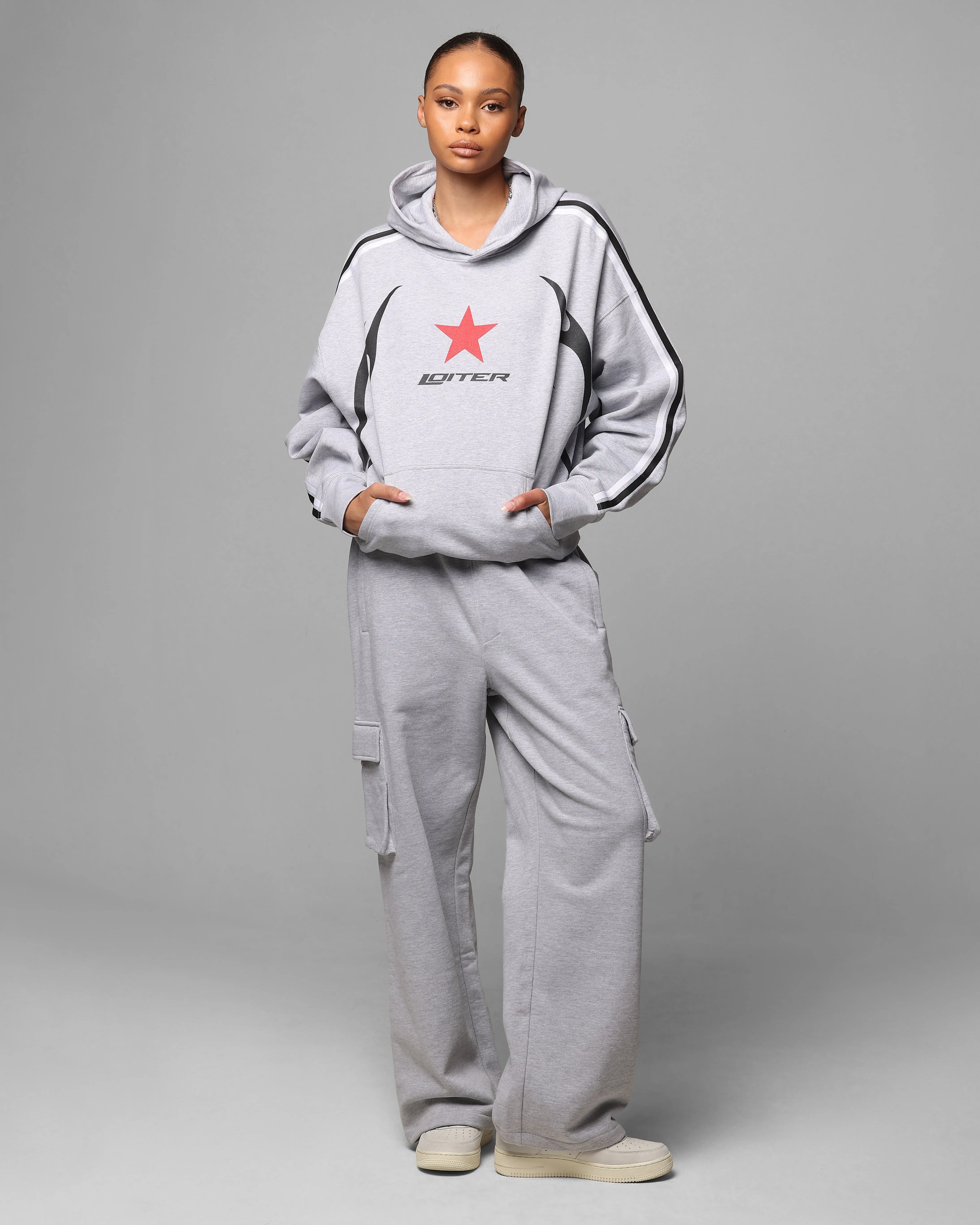 Loiter Trackstar Hoodie Grey Marle sold by Culture Kings product image thumbnail 3