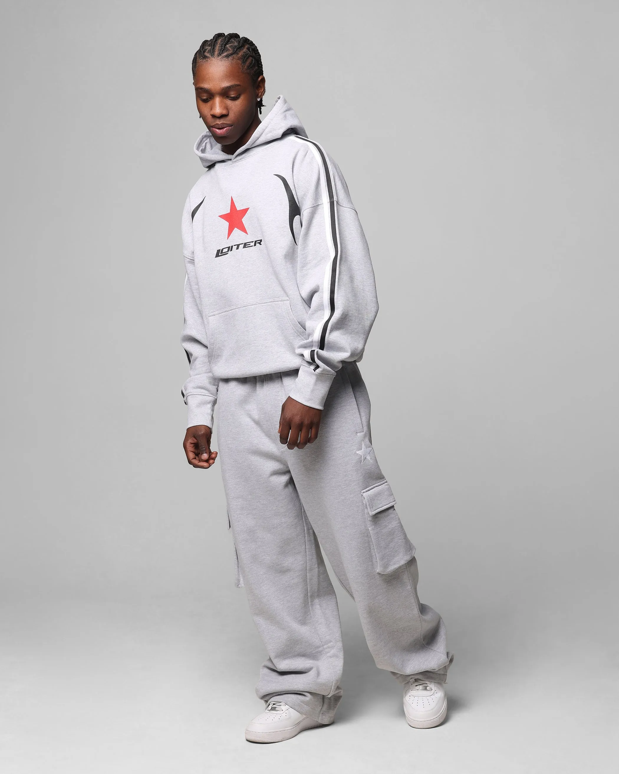 Loiter Trackstar Hoodie Grey Marle sold by Culture Kings product image thumbnail 3