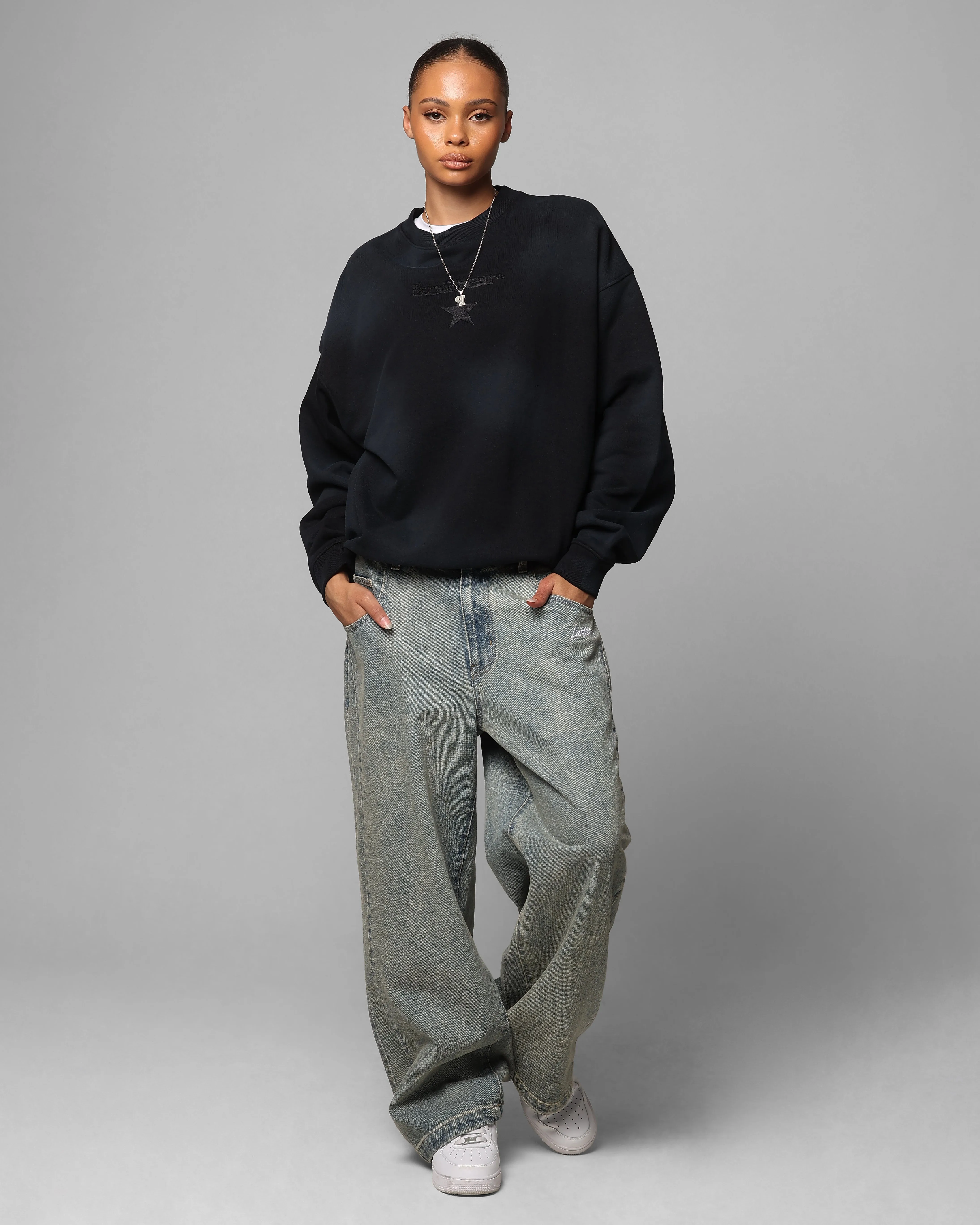 Loiter Premium Essentials Crewneck Washed Black sold by Culture Kings product image thumbnail 3