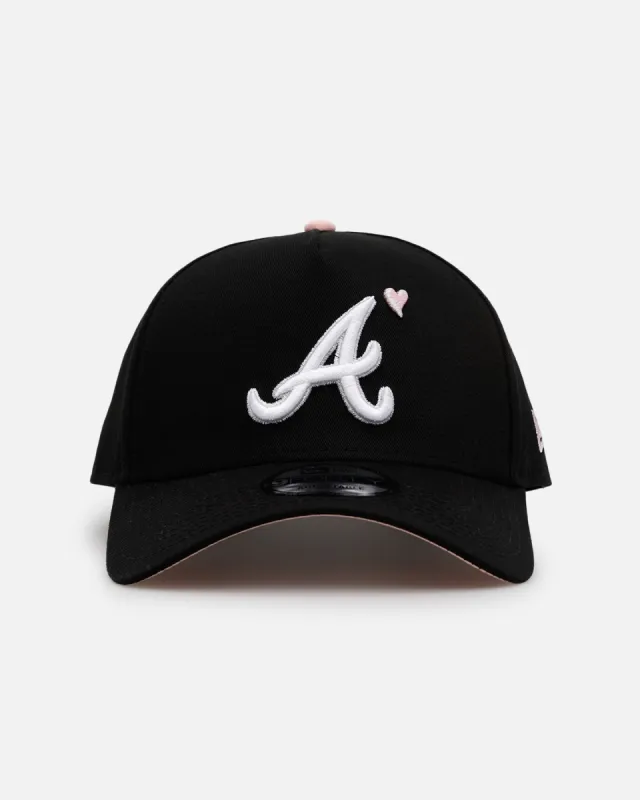 New Era Atlanta Braves 'Pink Satin Hearts 2.0' 9FORTY A-Frame Snapback Black/Pink sold by Culture Kings