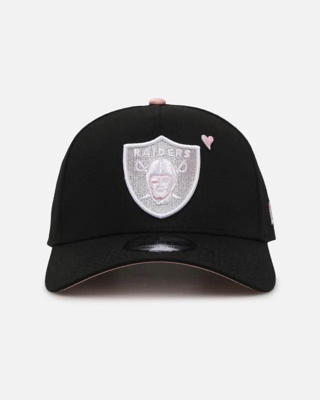 New Era Las Vegas Raiders 'Pink Satin Hearts 2.0' 9FORTY A-Frame Snapback Black/Pink sold by Culture Kings