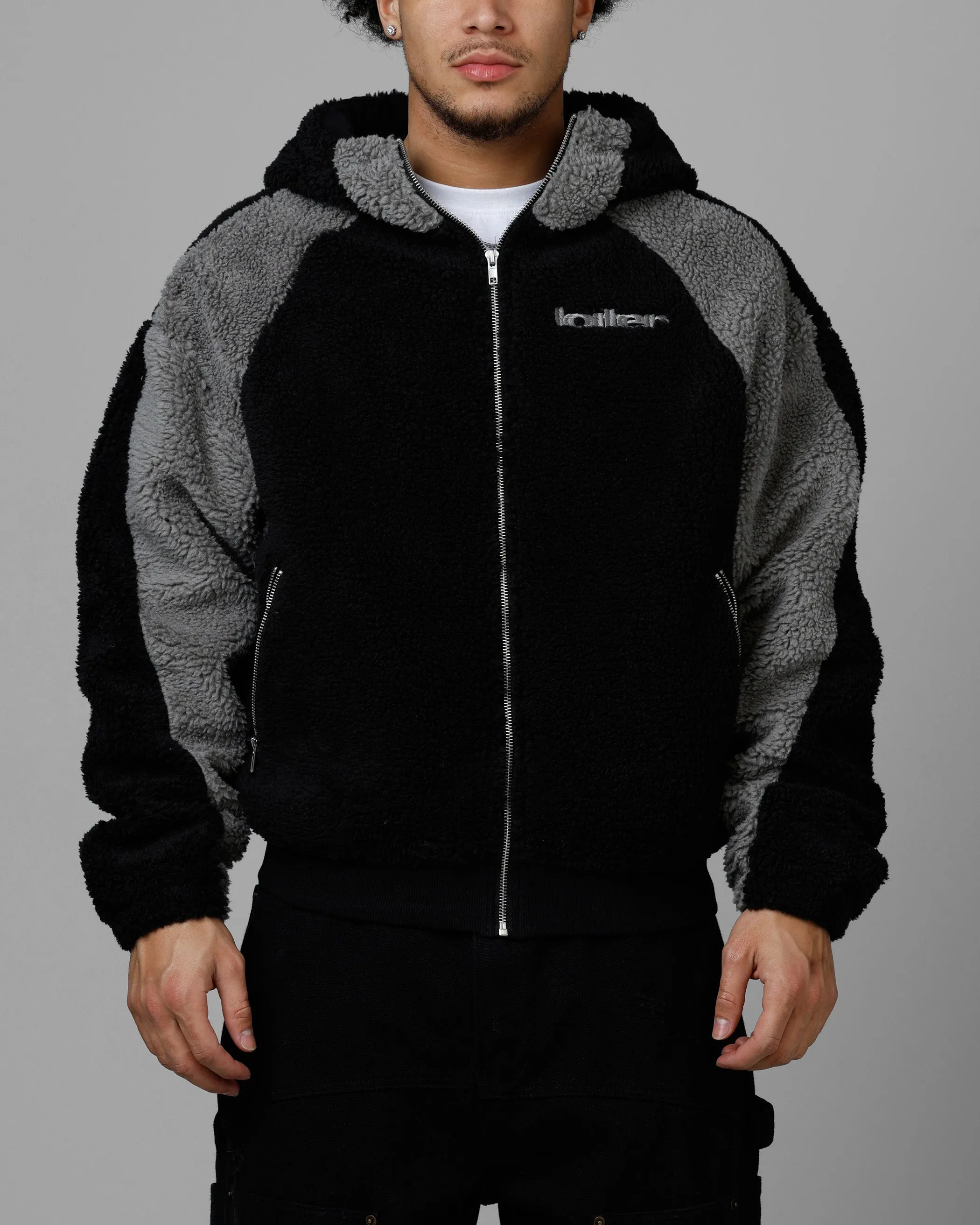 Loiter Speedway Fleece Jacket Black/Grey sold by Culture Kings