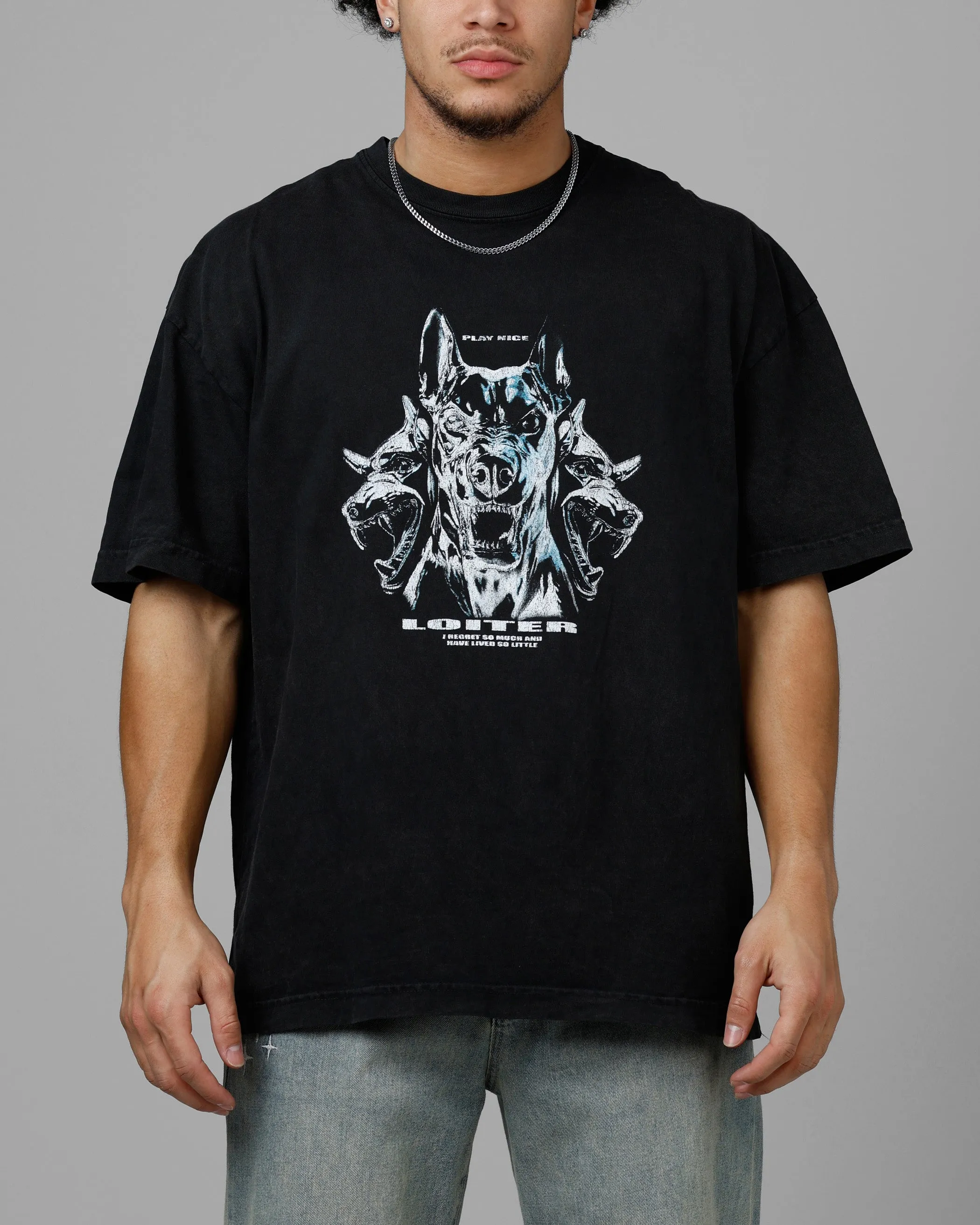 Loiter Chrome Dogs Vintage T-Shirt Black Wash sold by Culture Kings product image thumbnail 2