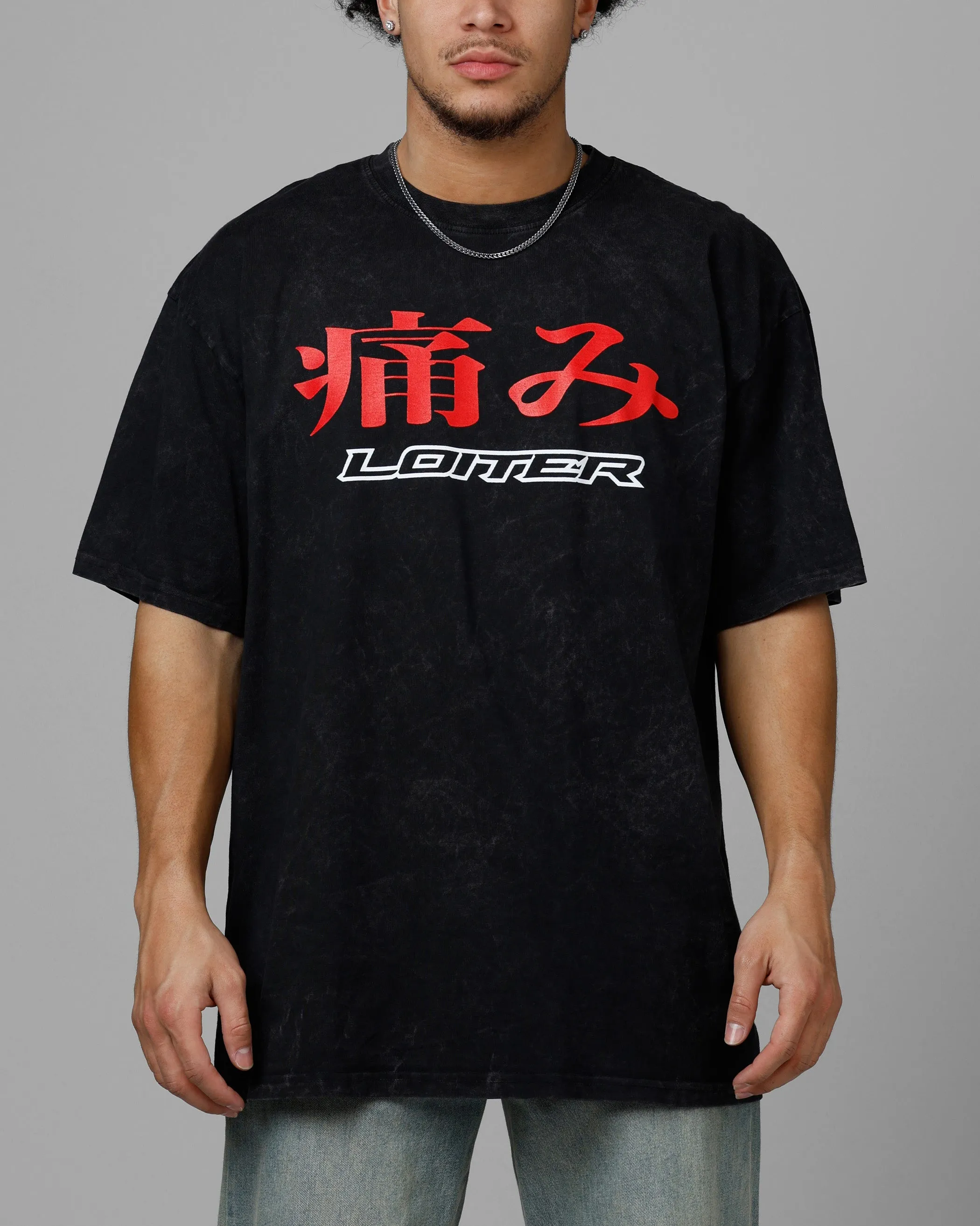 Loiter Pain Vintage T-Shirt Black Acidwash sold by Culture Kings product image thumbnail 2