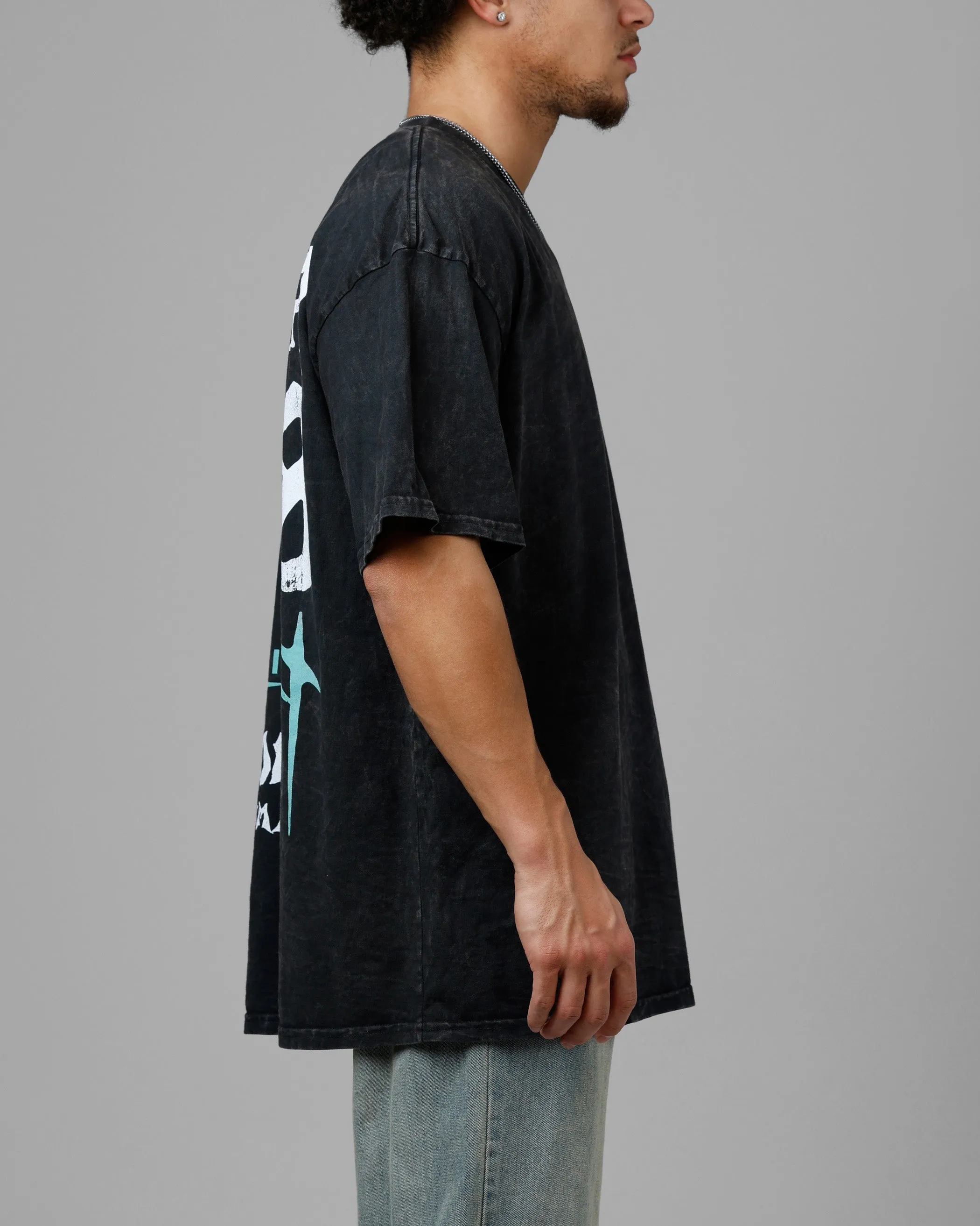 Loiter Staple Logo Drop T-Shirt Black Acidwash sold by Culture Kings product image thumbnail 4