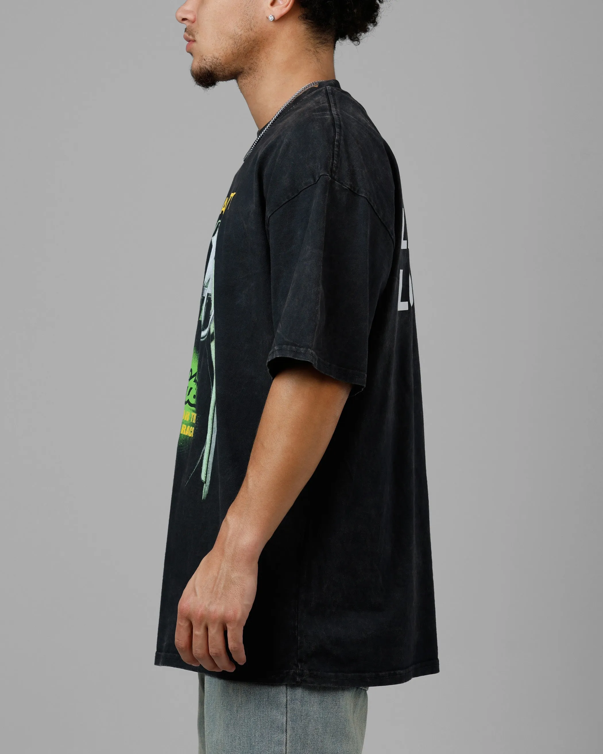 Loiter Live Laugh Love Drop T-Shirt Black Acidwash sold by Culture Kings product image thumbnail 5