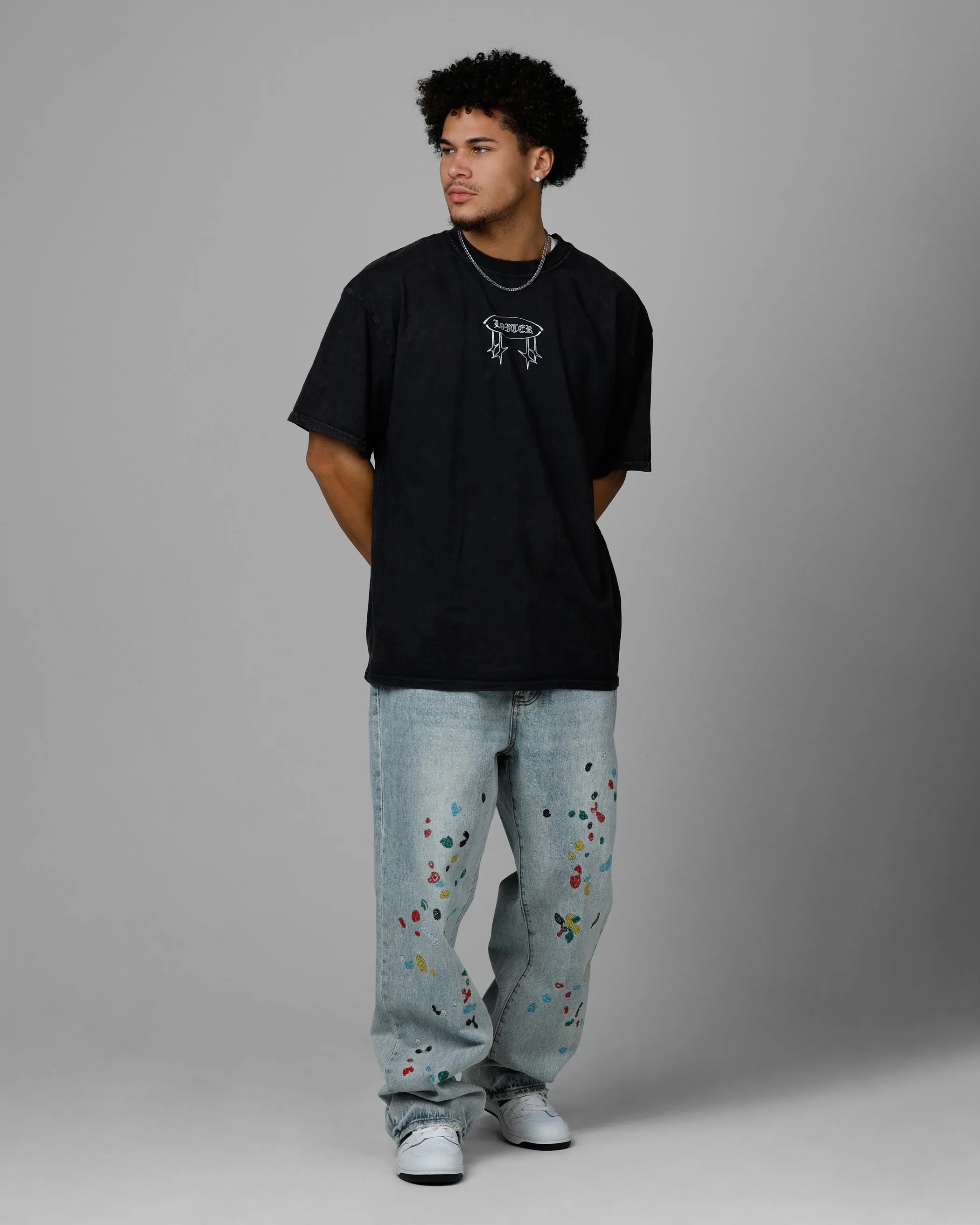 Loiter Chrome Spider T-Shirt Black Acidwash sold by Culture Kings product image thumbnail 3