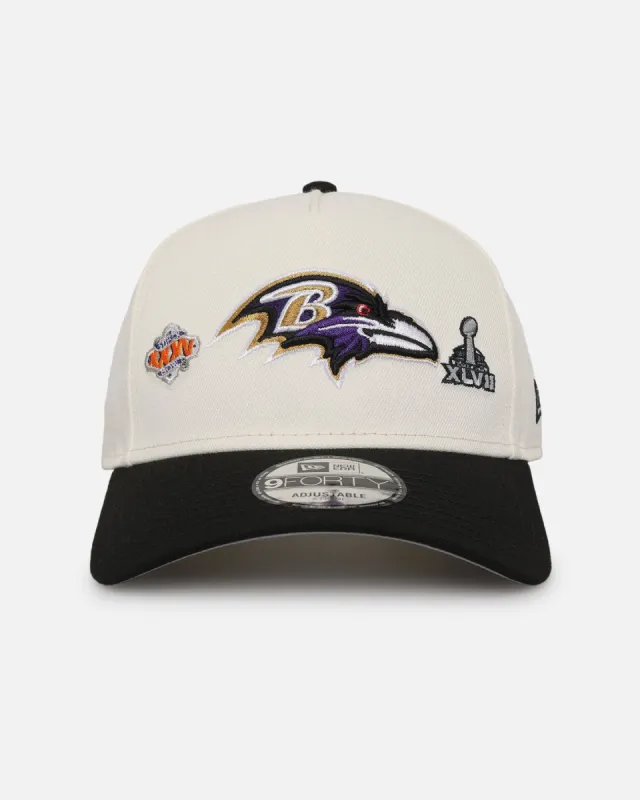 New Era Baltimore Ravens 'Super Bowl Logos' 9FORTY A-Frame Snapback Chrome sold by Culture Kings