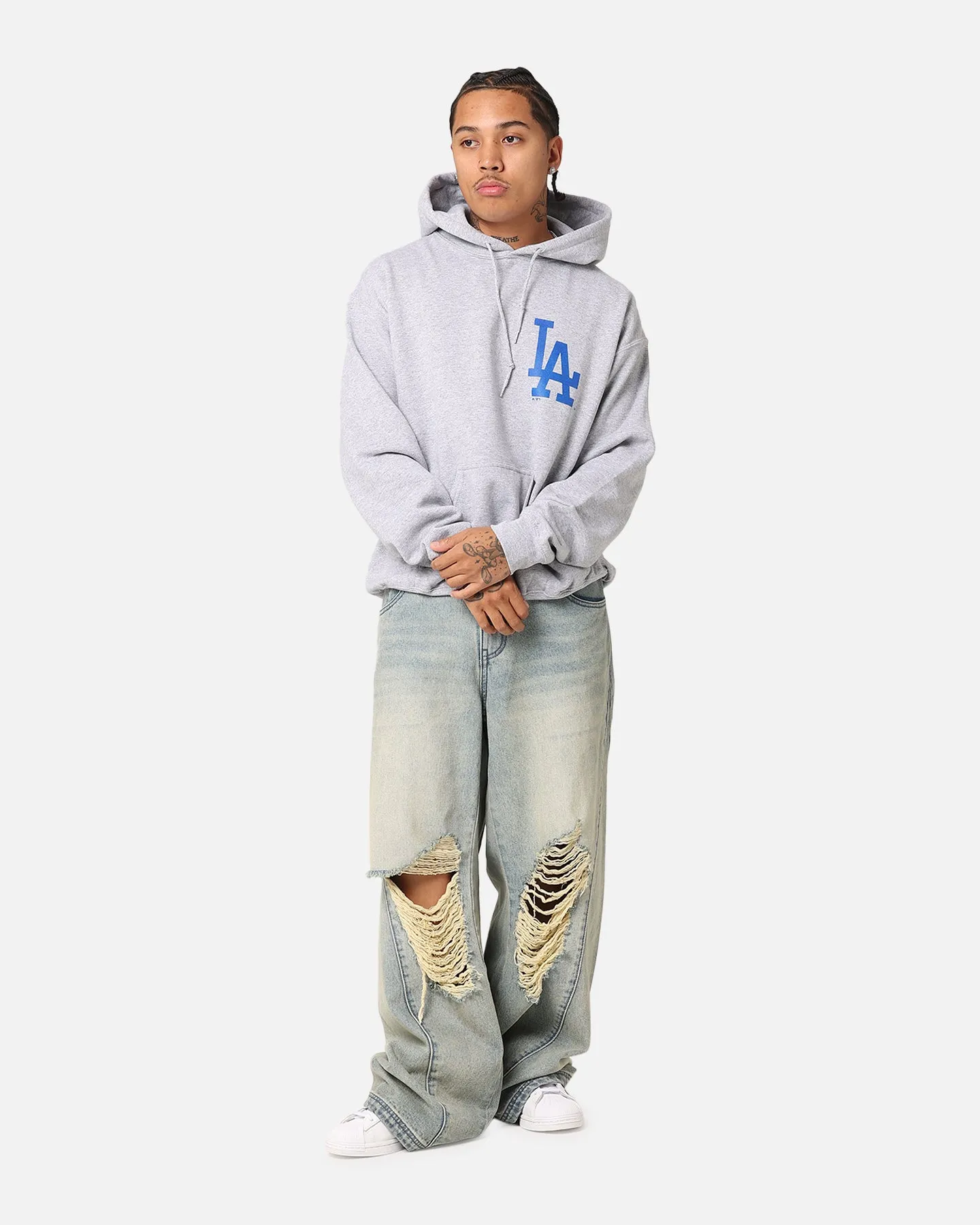 Majestic Athletic Los Angeles Dodgers Wordmark Arch Hoodie Grey sold by Culture Kings product image thumbnail 3
