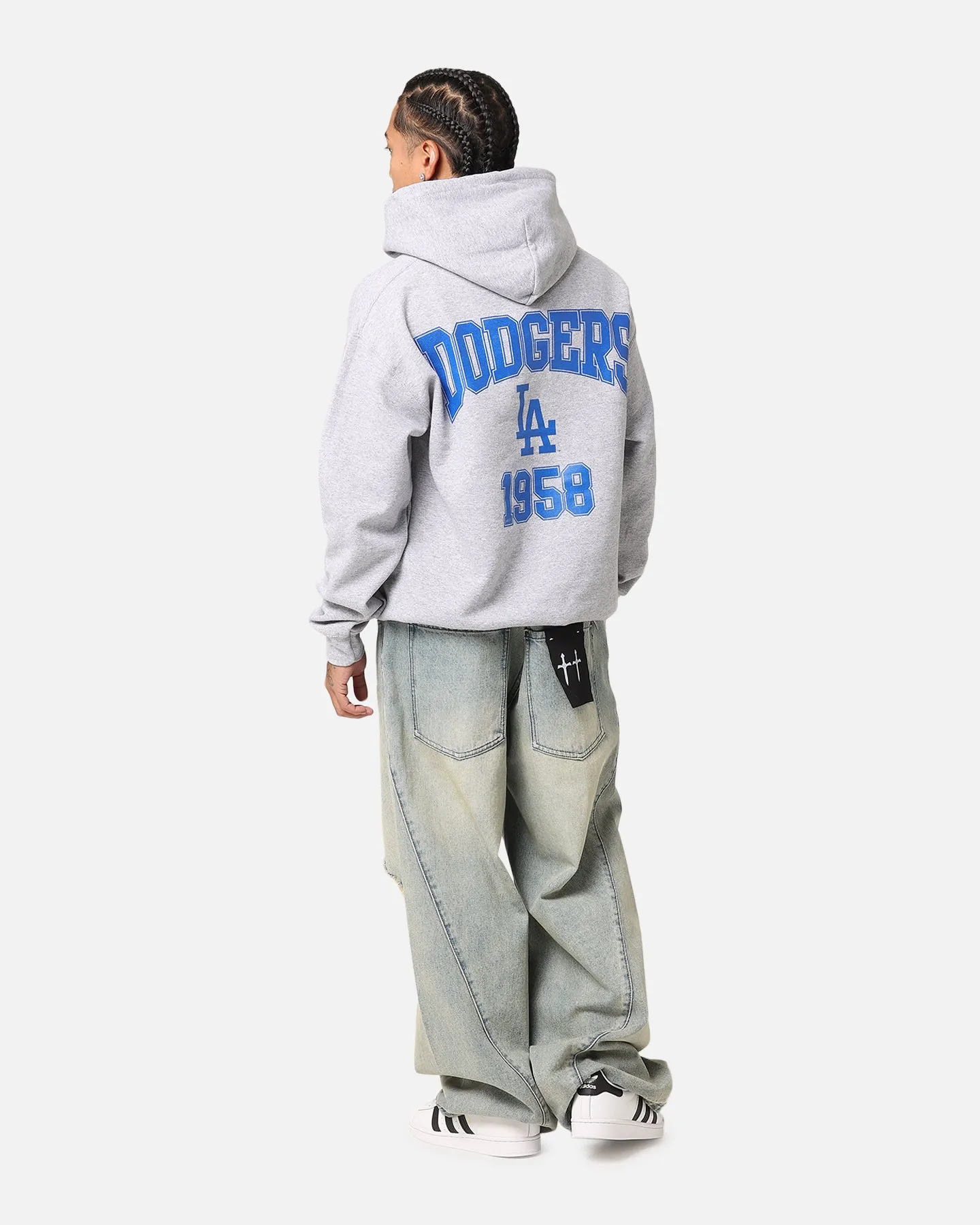 Majestic Athletic Los Angeles Dodgers Wordmark Arch Hoodie Grey sold by Culture Kings product image thumbnail 4