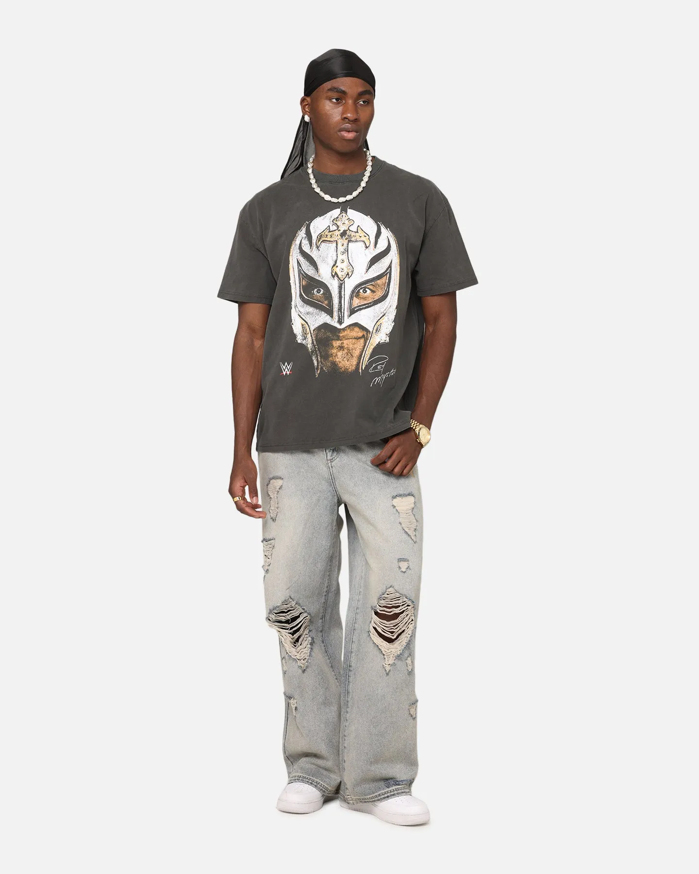 Culture Kings X WWE Rey Mysterio Big Head Heavyweight T-Shirt Black Wash sold by Culture Kings product image thumbnail 3