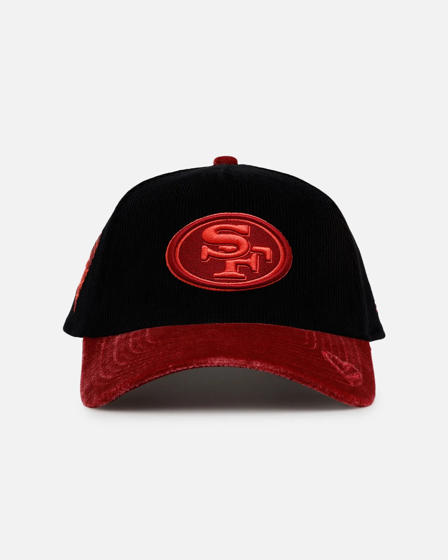 New Era San Francisco 49ers 'Velvet Cord Certified Lover' 9FORTY A-Frame Premium Corduroy Snapback Black sold by Culture Kings