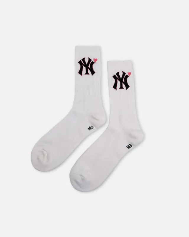 Pro Compression New York Yankees Heart Crew Sock White sold by Culture Kings