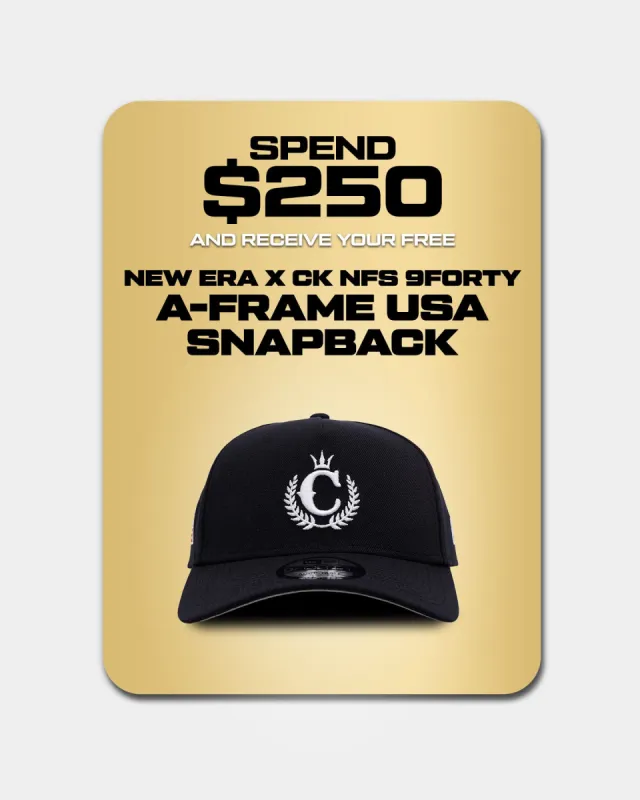 New Era X Culture Kings NFS 9FORTY A-Frame USA Snapback Navy/White sold by Culture Kings