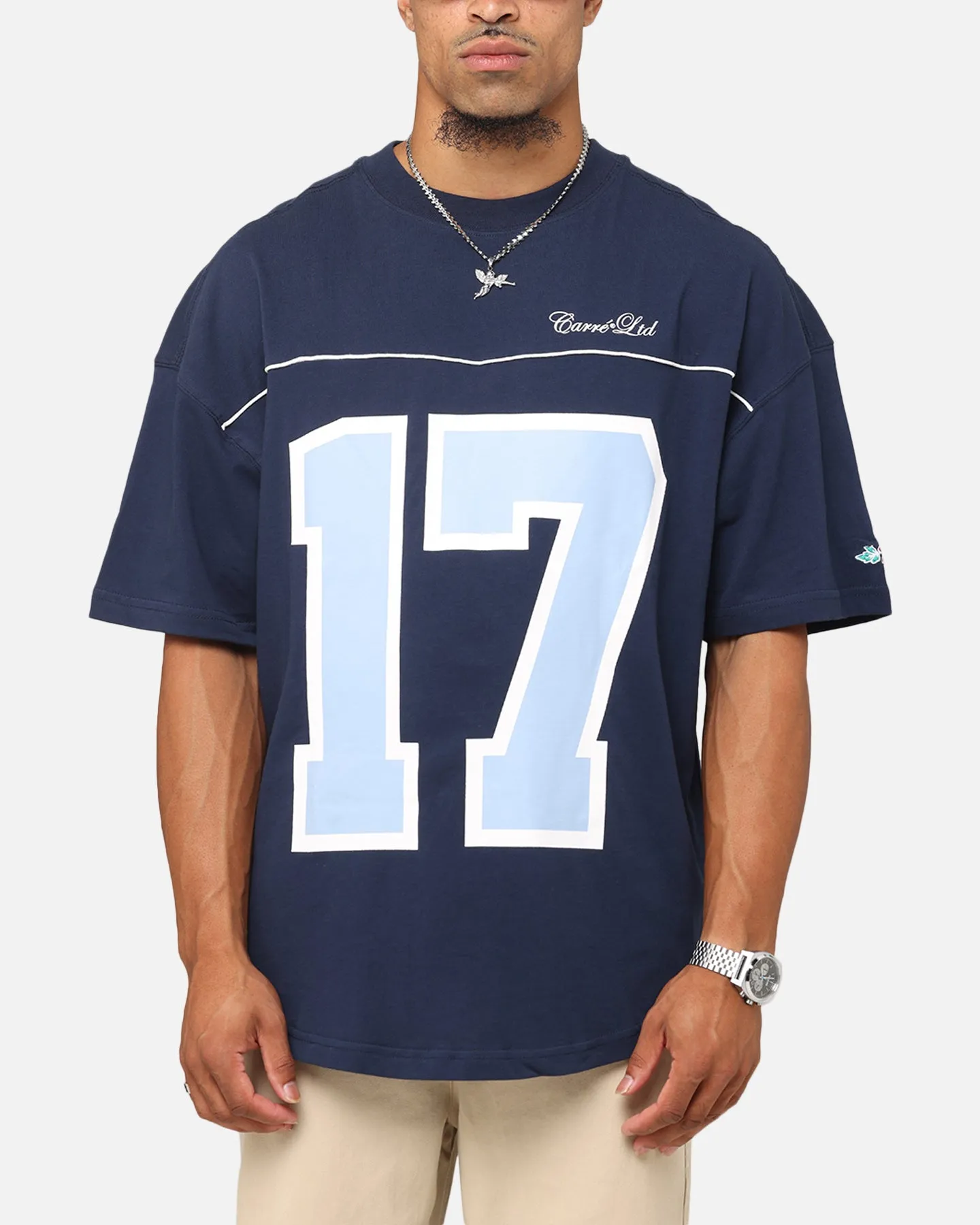 Carre Hitta Grid Iron T-Shirt Navy/Light Blue sold by Culture Kings