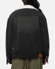Saint Morta Sherpa Boxy Denim Jacket Black Shadow sold by Culture Kings