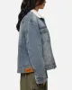 Saint Morta Sherpa Boxy Denim Jacket Dirty Denim sold by Culture Kings