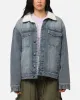 Saint Morta Sherpa Boxy Denim Jacket Dirty Denim sold by Culture Kings