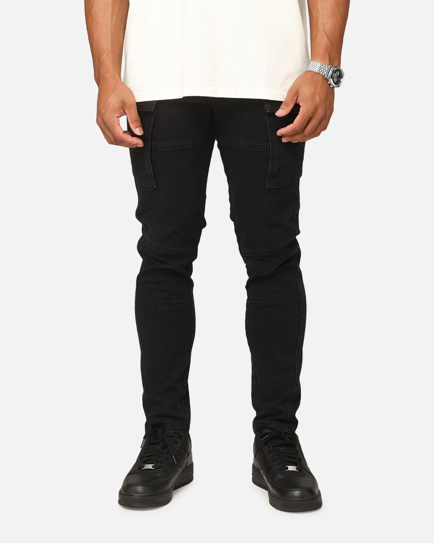 Saint Morta Skinny Cargo Jeans Vintage Black sold by Culture Kings