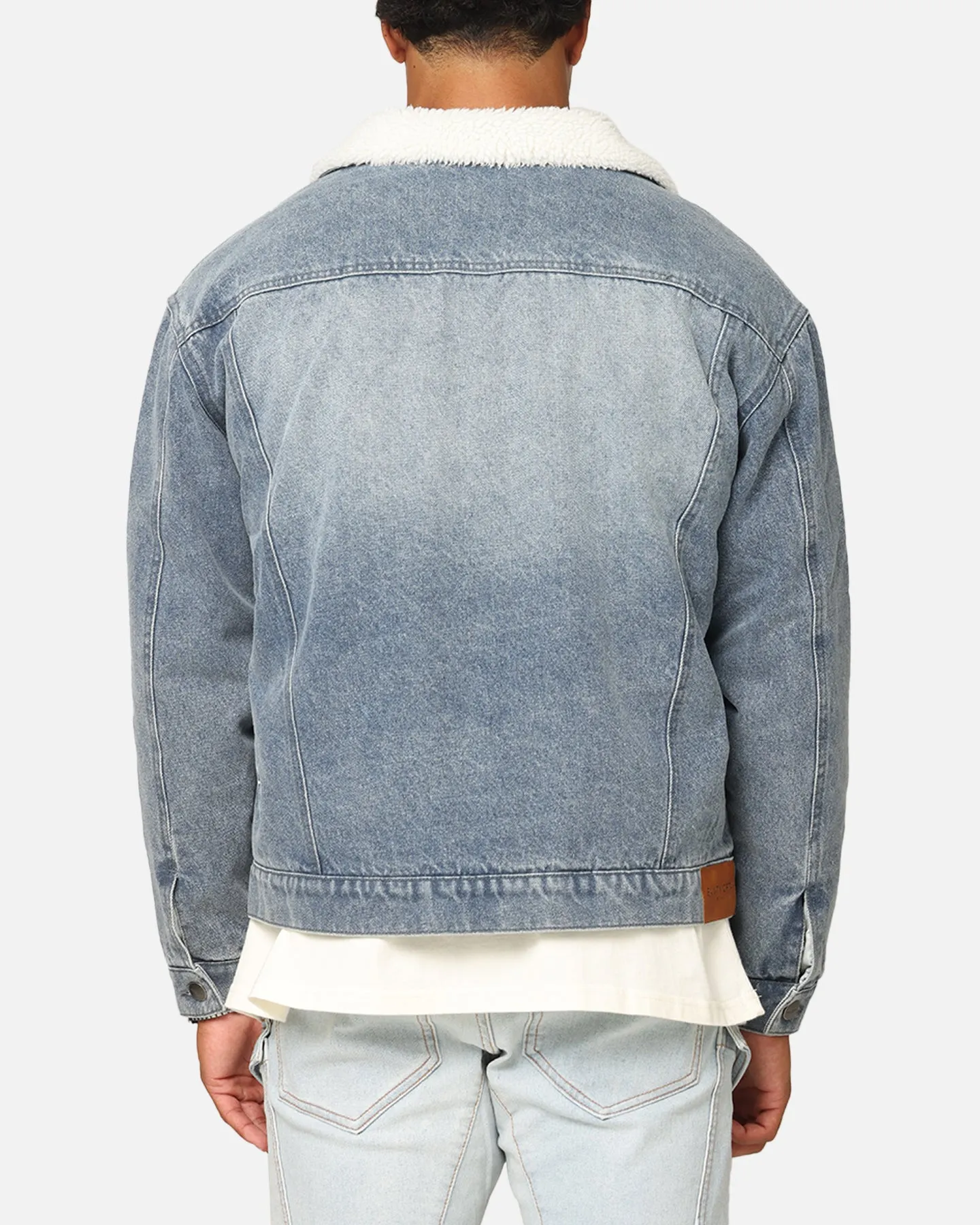Saint Morta Sherpa Boxy Denim Jacket Dirty Denim sold by Culture Kings product image thumbnail 3