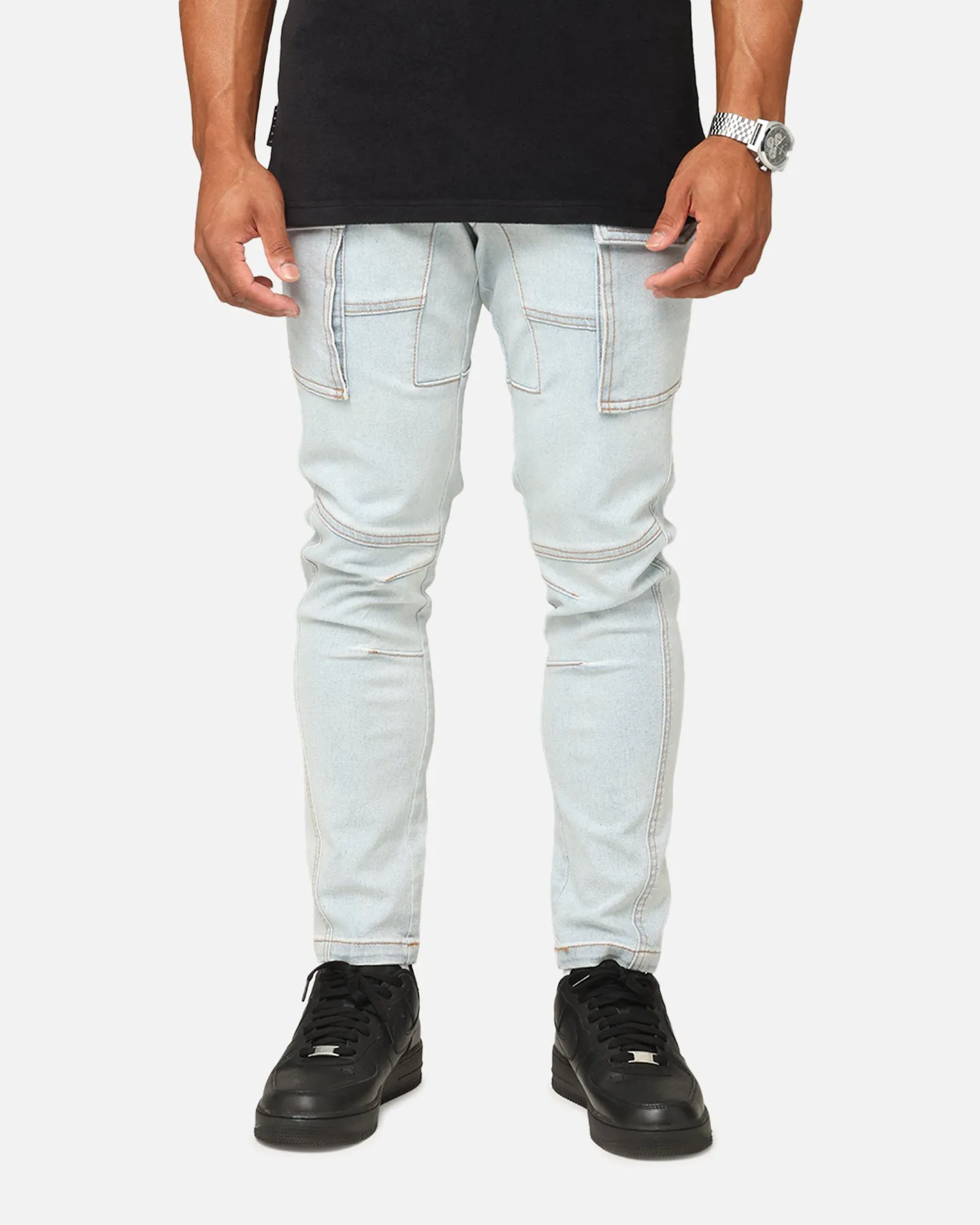 Saint Morta Skinny Cargo Jeans Vintage Blue sold by Culture Kings