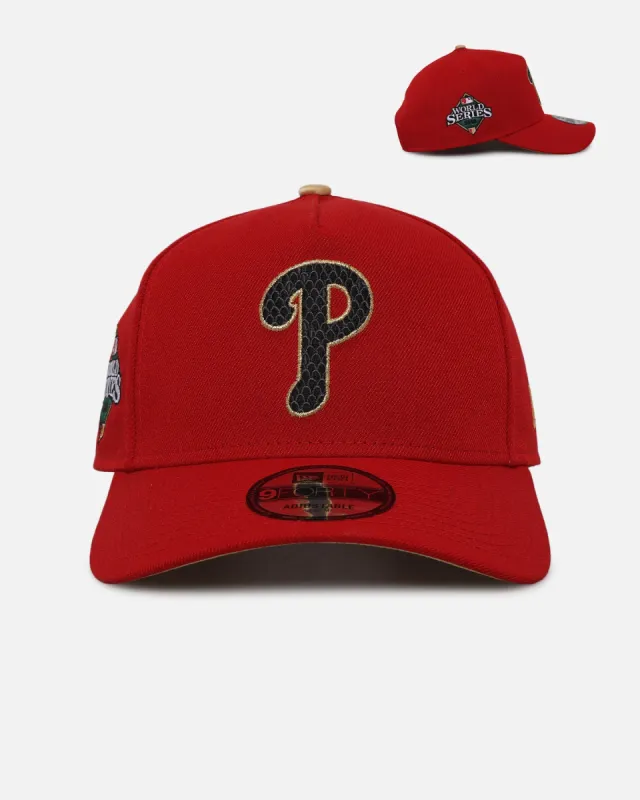 New Era Philadelphia Phillies 'Year Of The Snake' 9FORTY A-Frame Snapback Red/Gold sold by Culture Kings