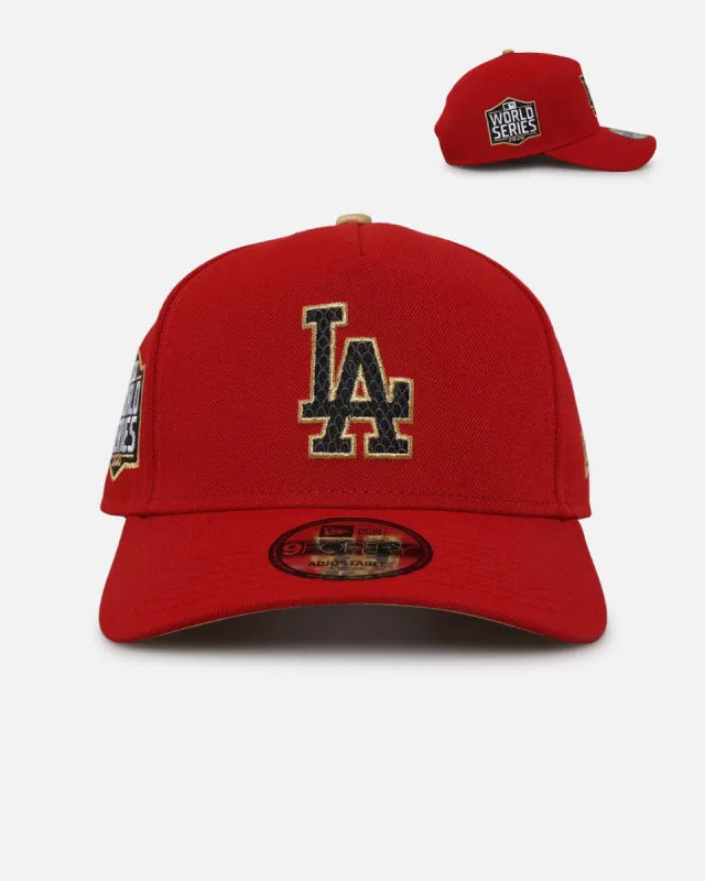 New Era Los Angeles Dodgers 'Year Of The Snake' 9FORTY A-Frame Snapback Red/Gold sold by Culture Kings