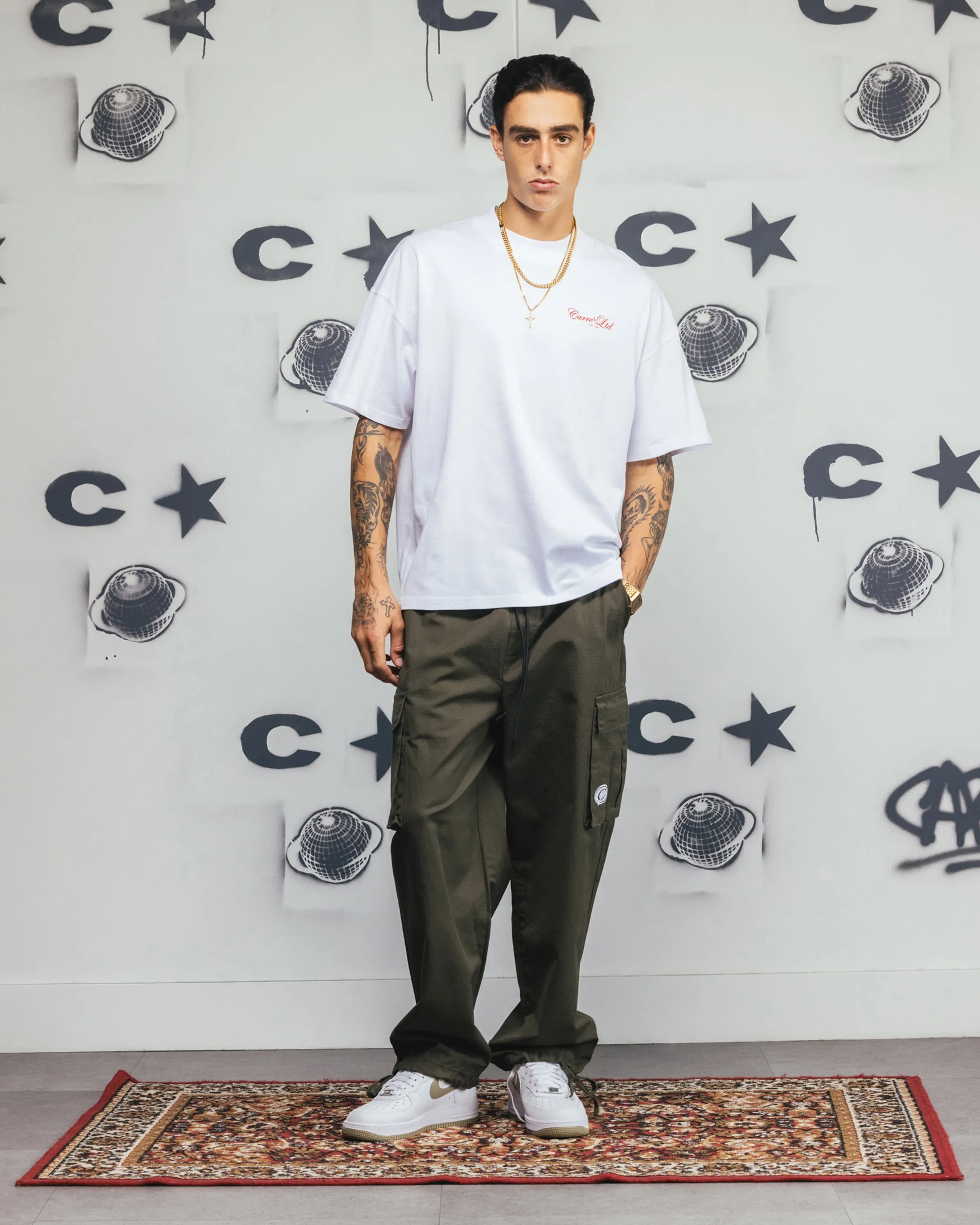 Carre Side Script Oversized T-Shirt White/Red sold by Culture Kings product image thumbnail 4