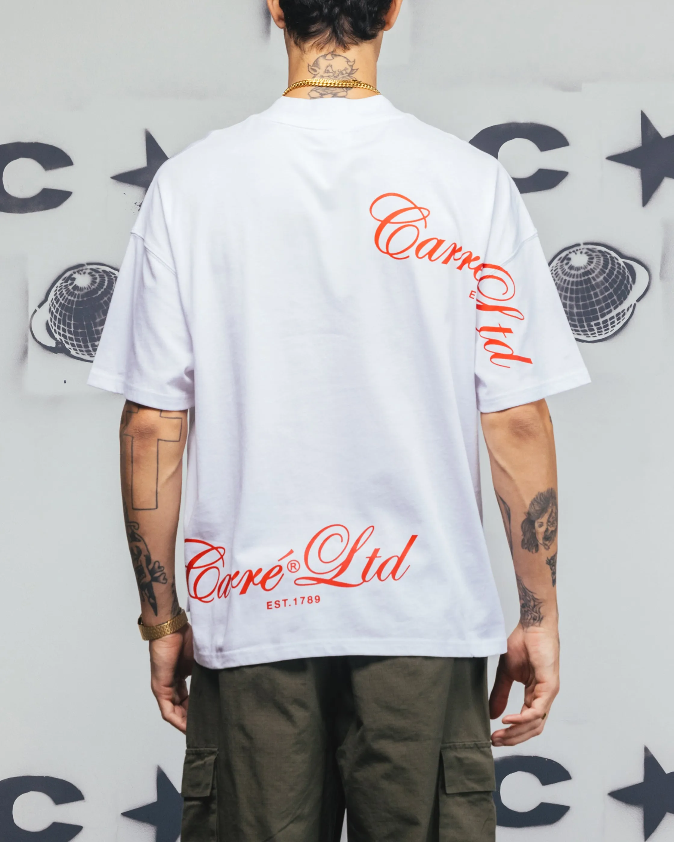 Carre Side Script Oversized T-Shirt White/Red sold by Culture Kings