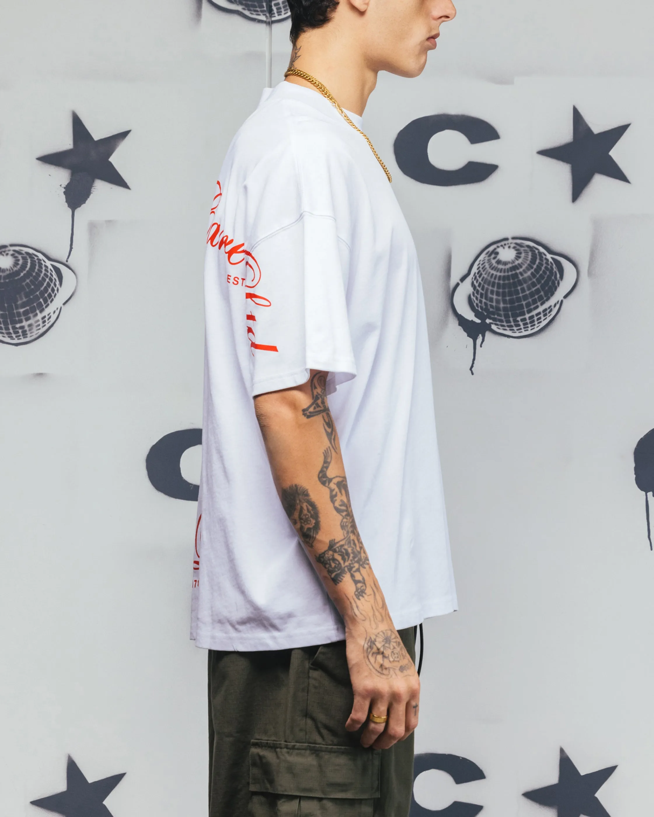 Carre Side Script Oversized T-Shirt White/Red sold by Culture Kings product image thumbnail 5