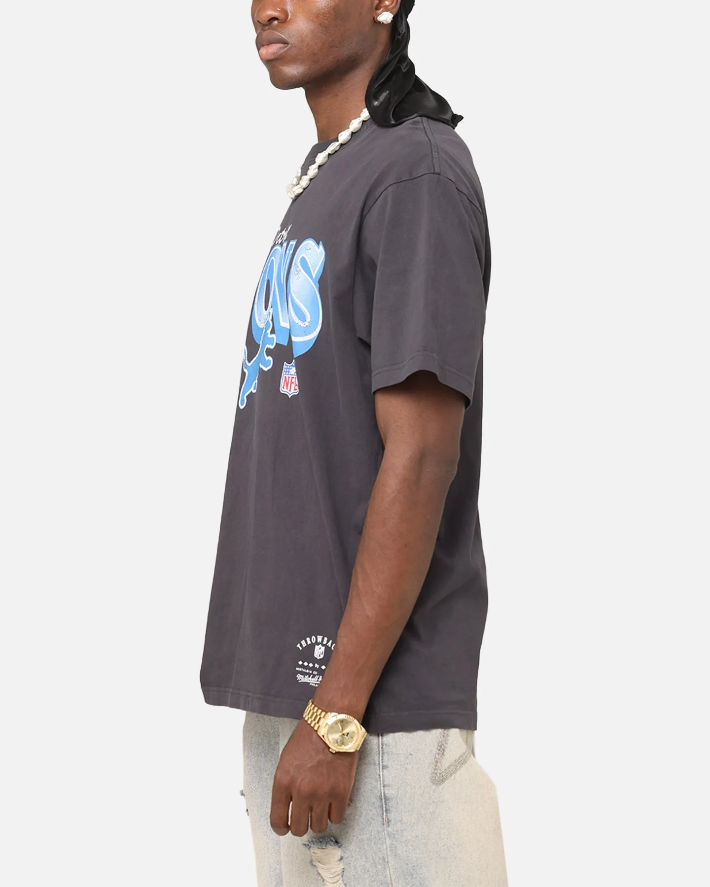 Mitchell & Ness Detroit Lions Arch T-Shirt Faded Black sold by Culture Kings product image thumbnail 5