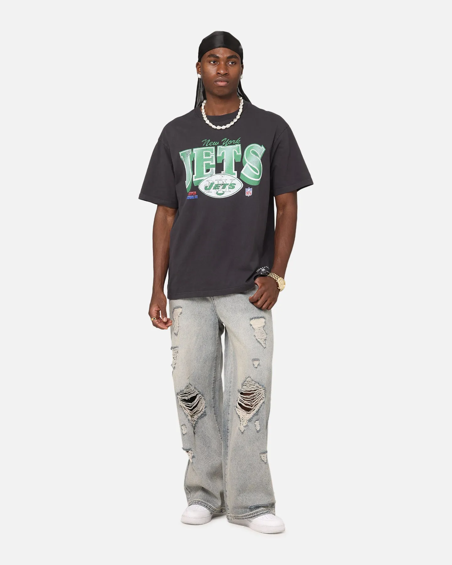 Mitchell & Ness New York Jets Arch T-Shirt Faded Black sold by Culture Kings product image thumbnail 2