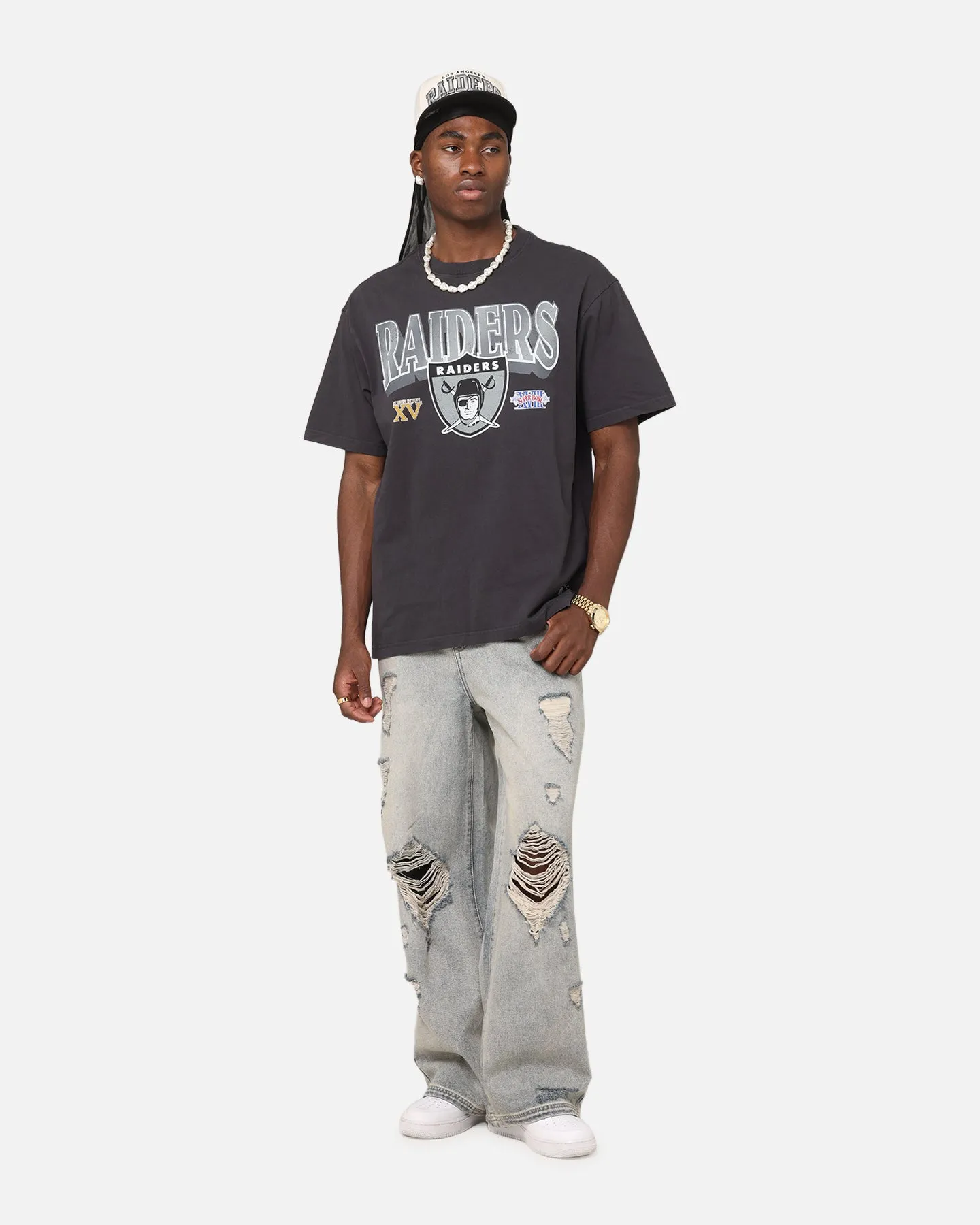 Mitchell & Ness Las Vegas Raiders Arch T-Shirt Faded Black sold by Culture Kings product image thumbnail 2