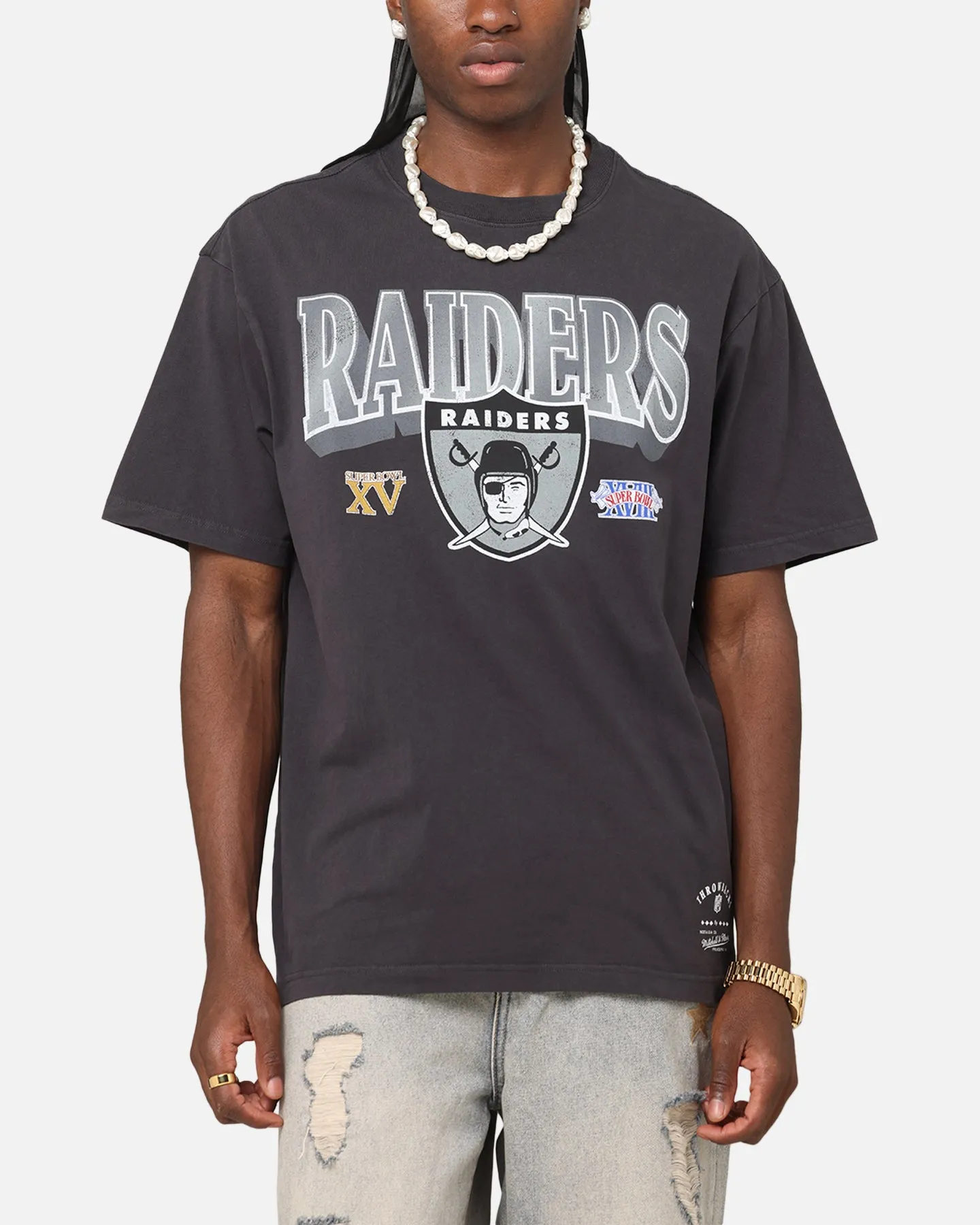 Mitchell & Ness Las Vegas Raiders Arch T-Shirt Faded Black sold by Culture Kings
