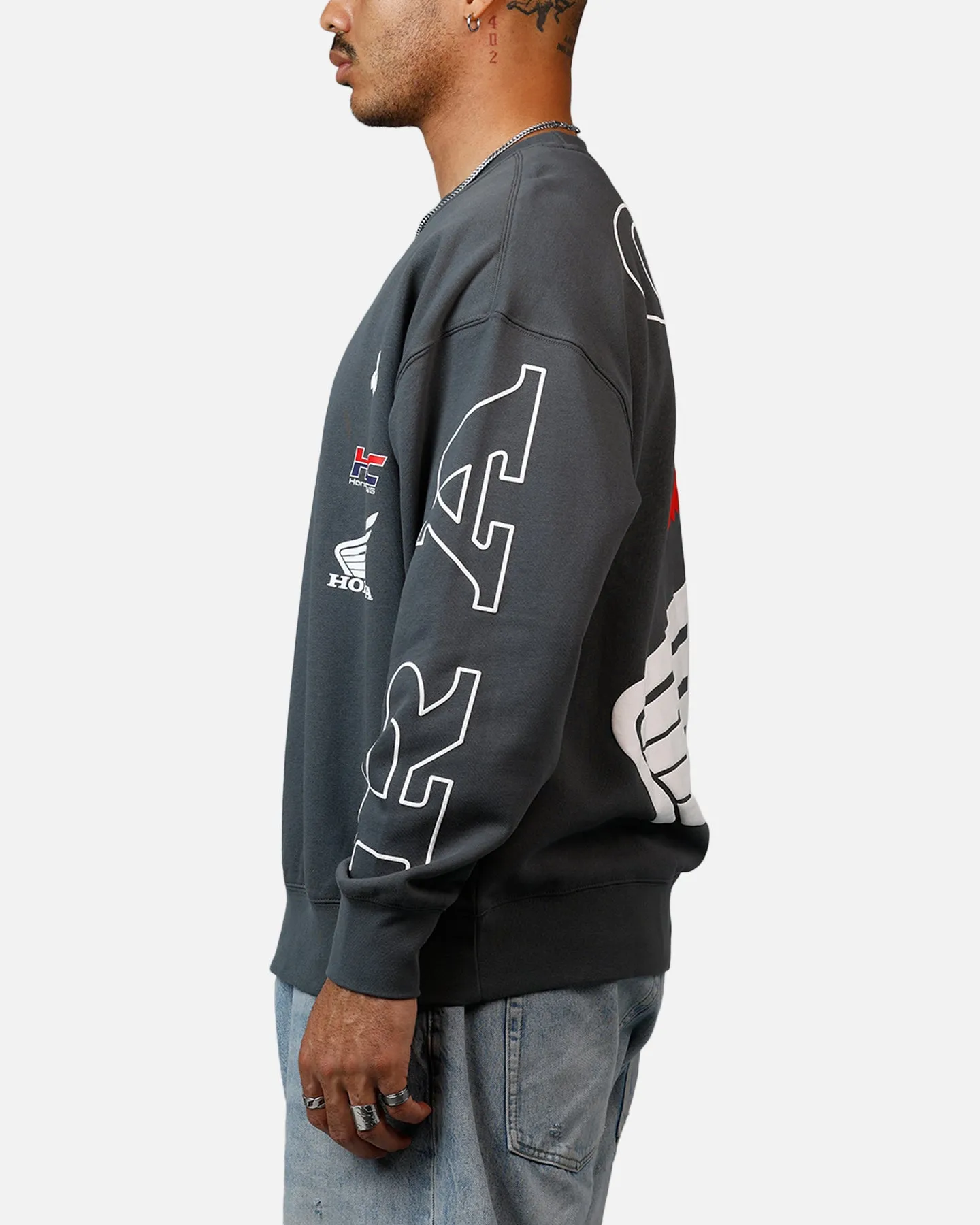 Fox Racing Honda Oversized Fleece Crewneck Dark Grey sold by Culture Kings product image thumbnail 5