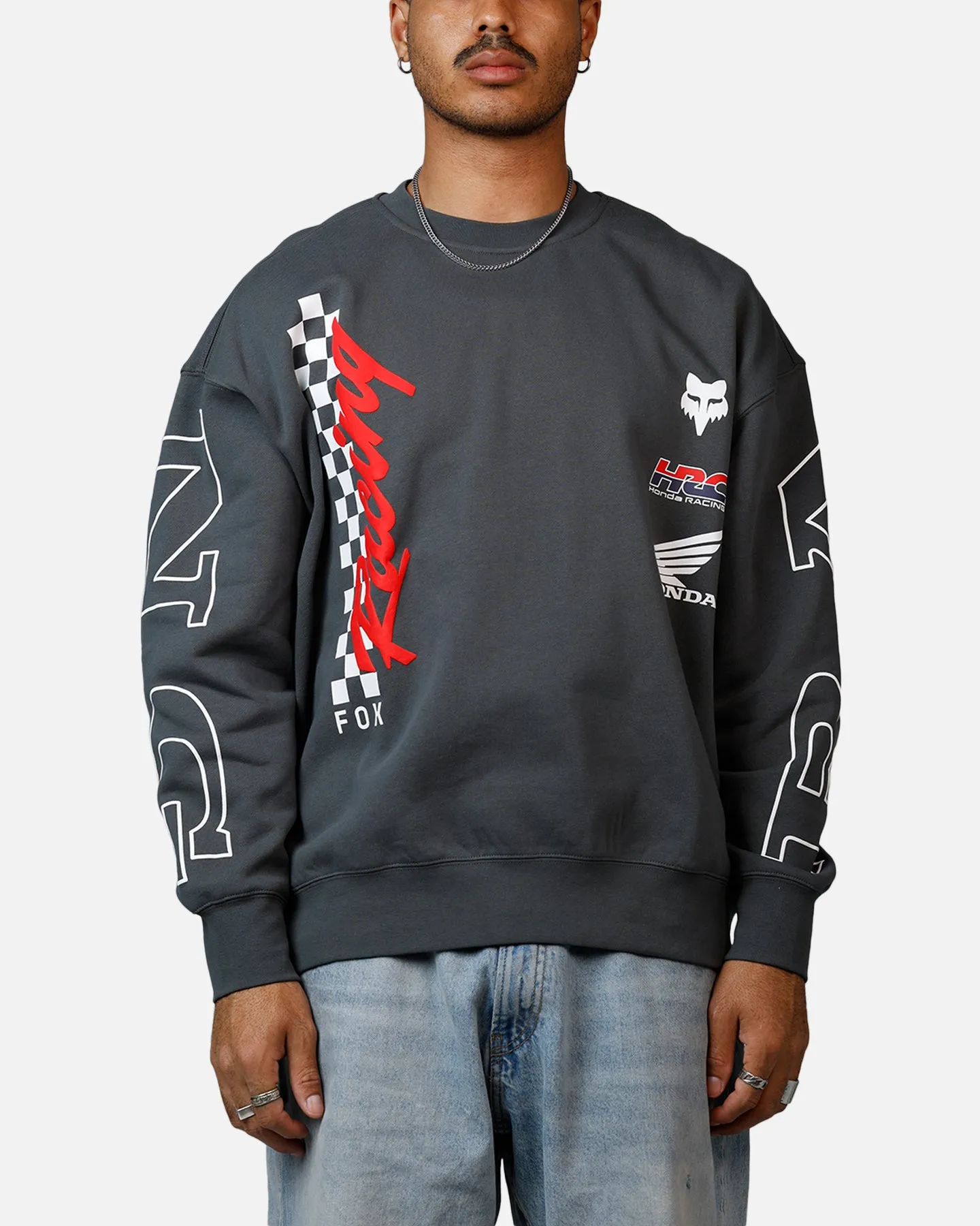 Fox Racing Honda Oversized Fleece Crewneck Dark Grey sold by Culture Kings