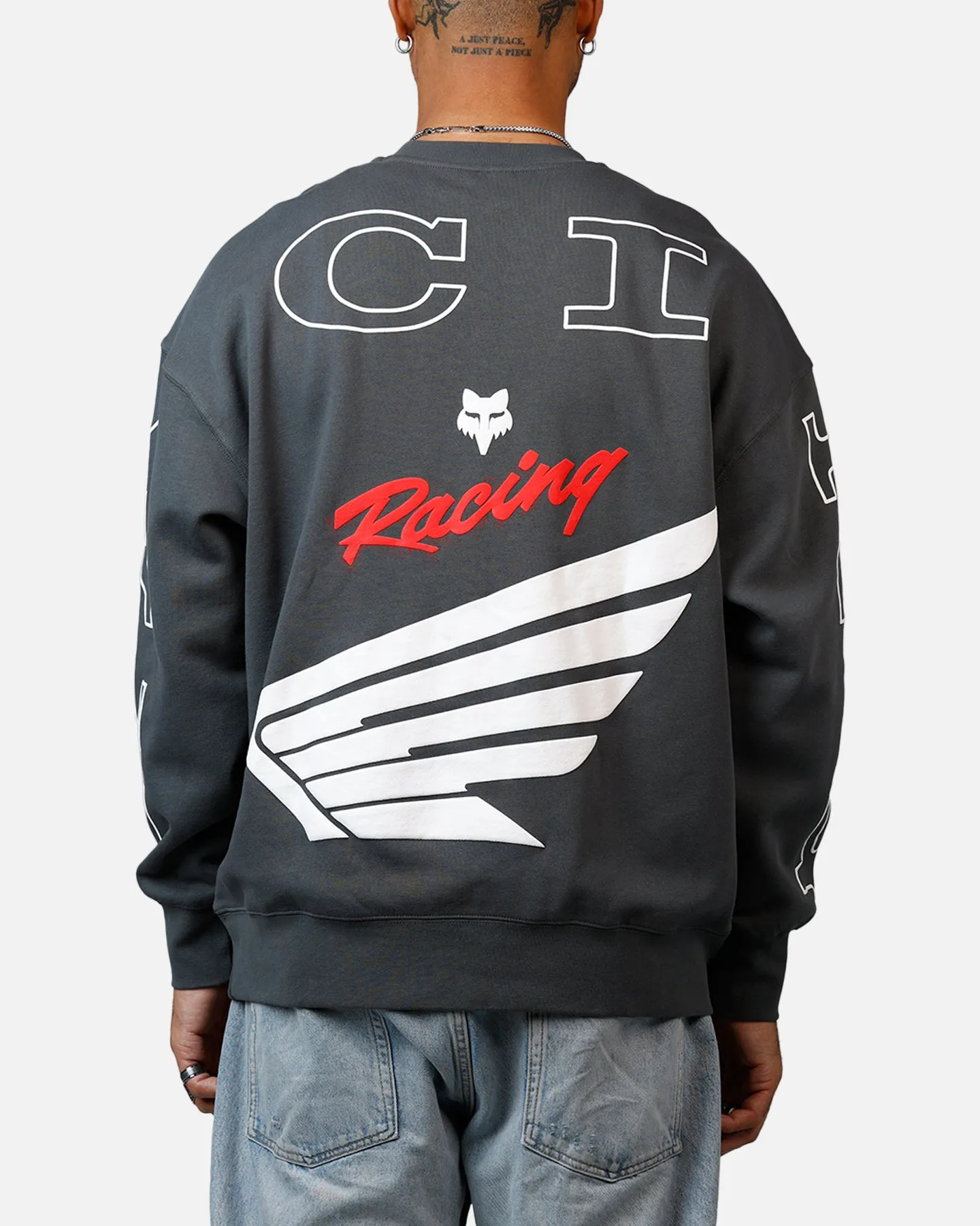 Fox Racing Honda Oversized Fleece Crewneck Dark Grey sold by Culture Kings product image thumbnail 2