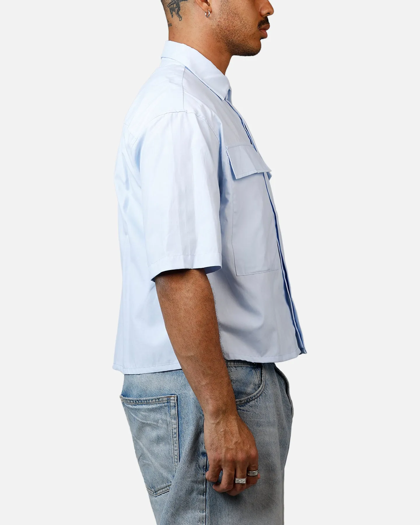 MNML Cropped Short Sleeve Shirt Light Blue sold by Culture Kings product image thumbnail 4