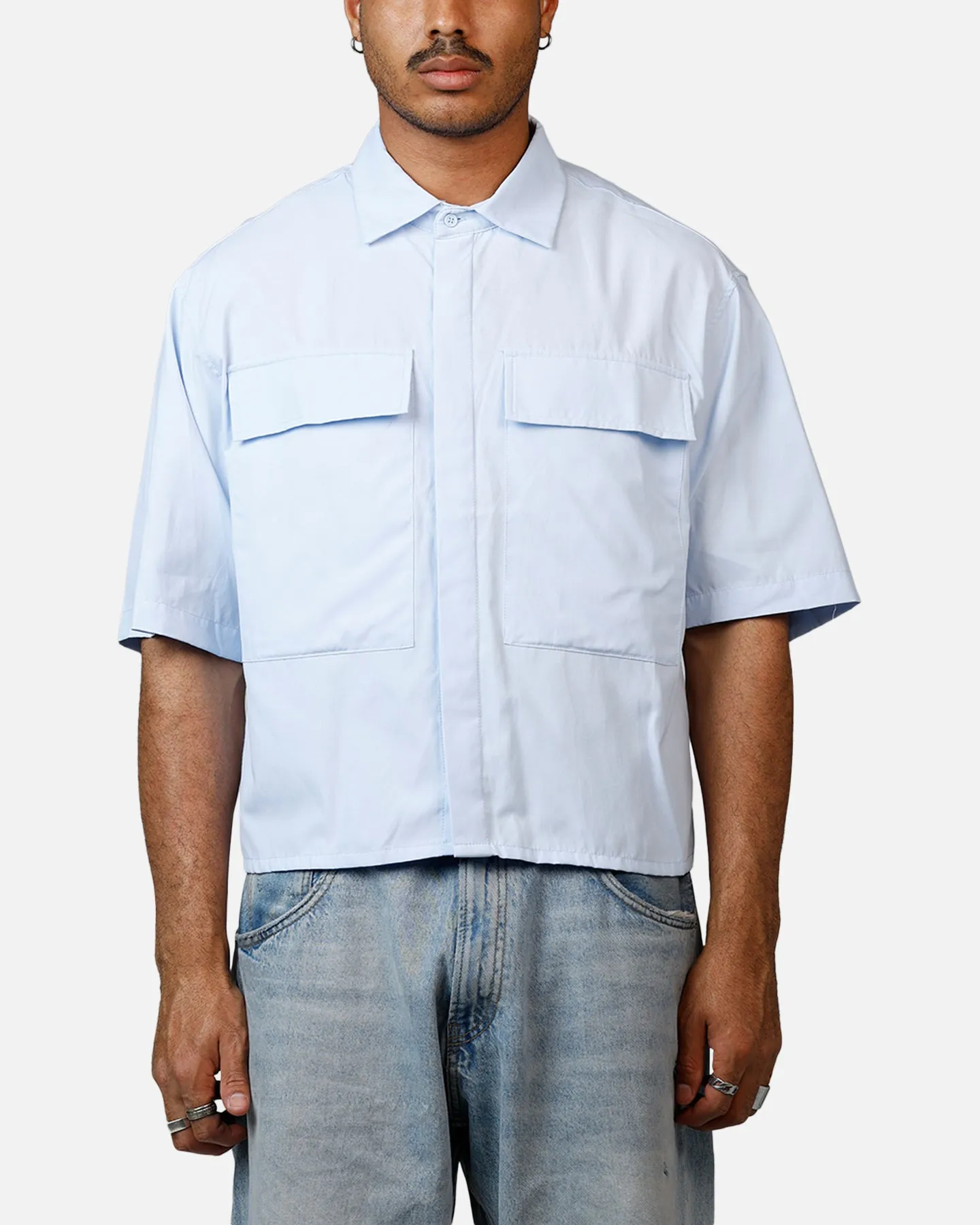 MNML Cropped Short Sleeve Shirt Light Blue sold by Culture Kings