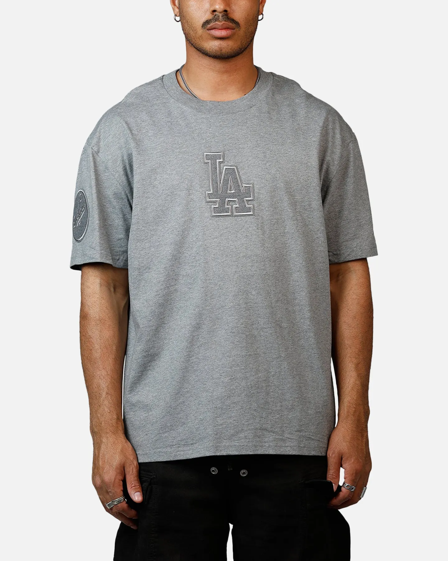 Pro Standard Los Angeles Dodgers Reverse French Terry T-Shirt Grey sold by Culture Kings
