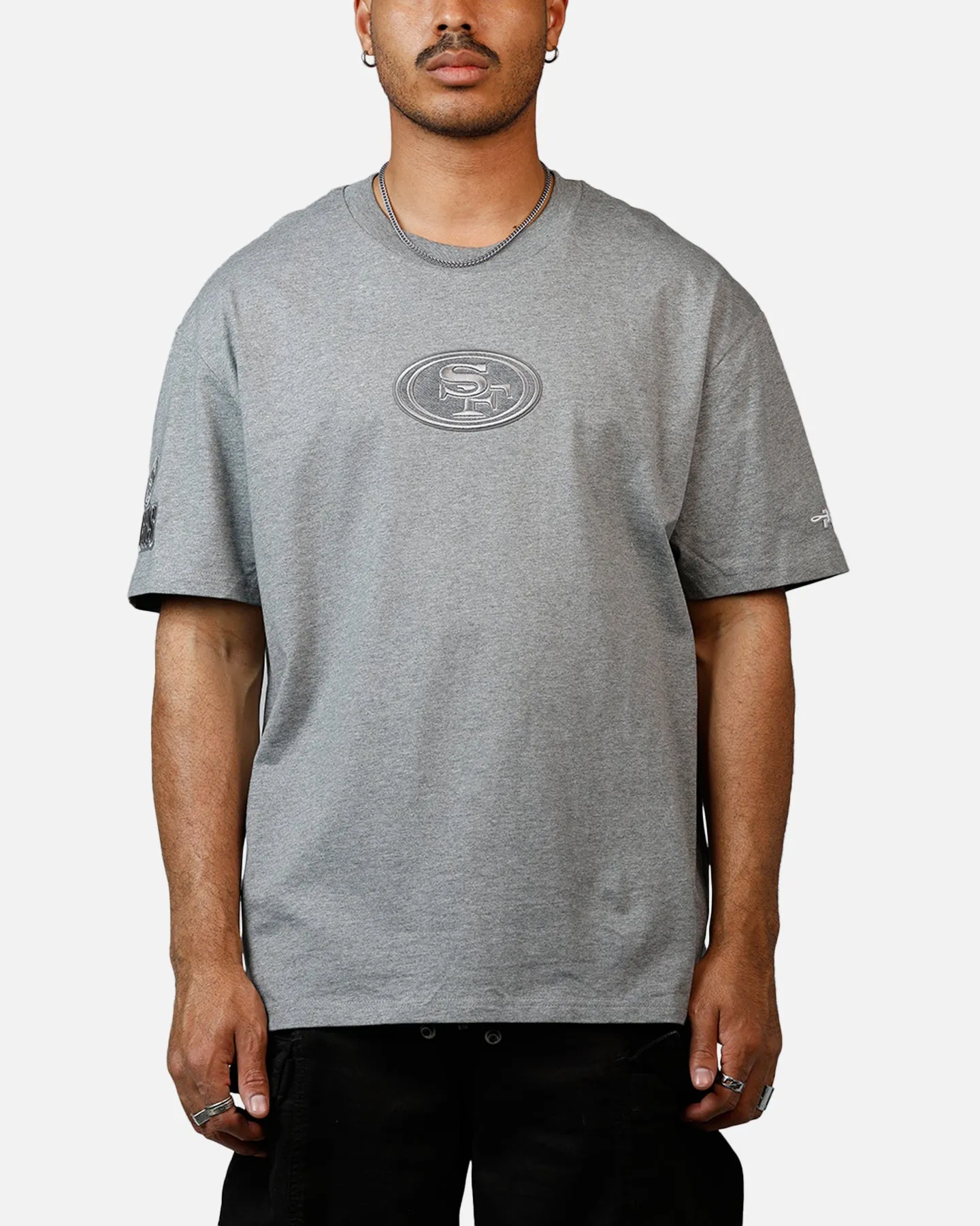 Pro Standard San Francisco 49ers Reverse French Terry T-Shirt Grey sold by Culture Kings