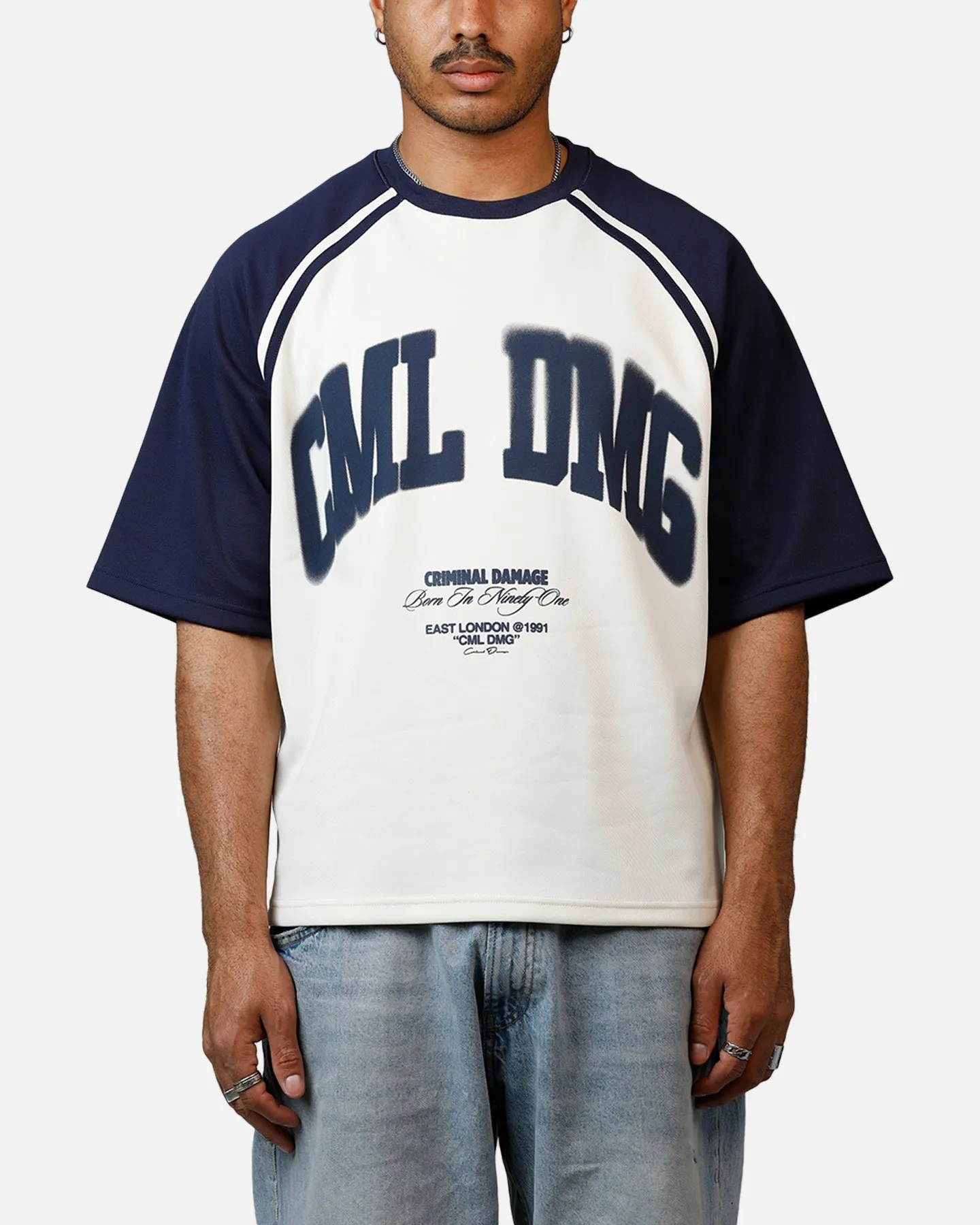 Criminal Damage Varsity Icon T-Shirt Navy sold by Culture Kings