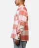 Criminal Damage Embroidered Flannel Shirt Pink sold by Culture Kings
