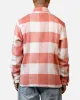 Criminal Damage Embroidered Flannel Shirt Pink sold by Culture Kings