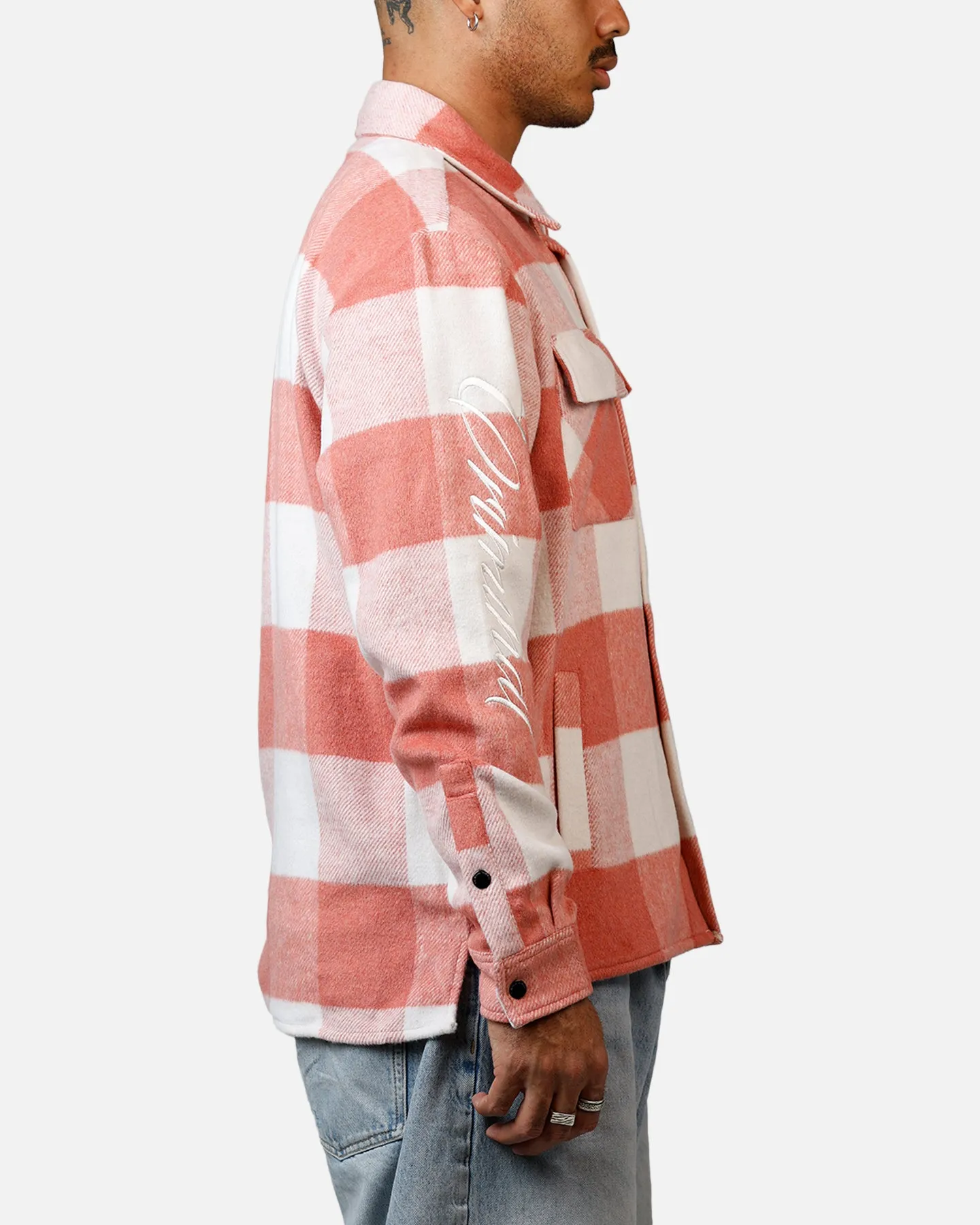 Criminal Damage Embroidered Flannel Shirt Pink sold by Culture Kings product image thumbnail 4