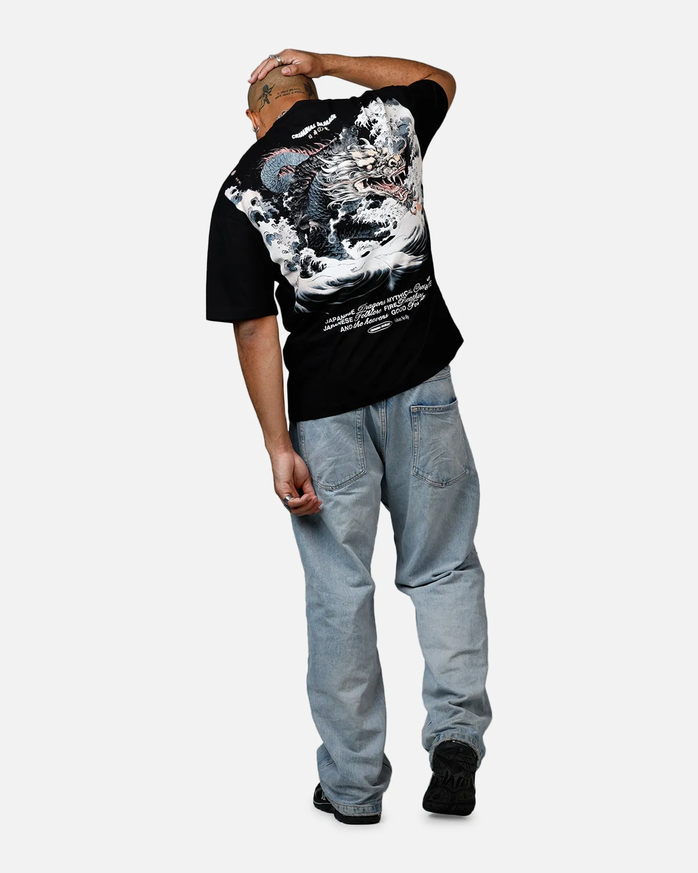 Criminal Damage Dragon Wave T-Shirt Black sold by Culture Kings product image thumbnail 5