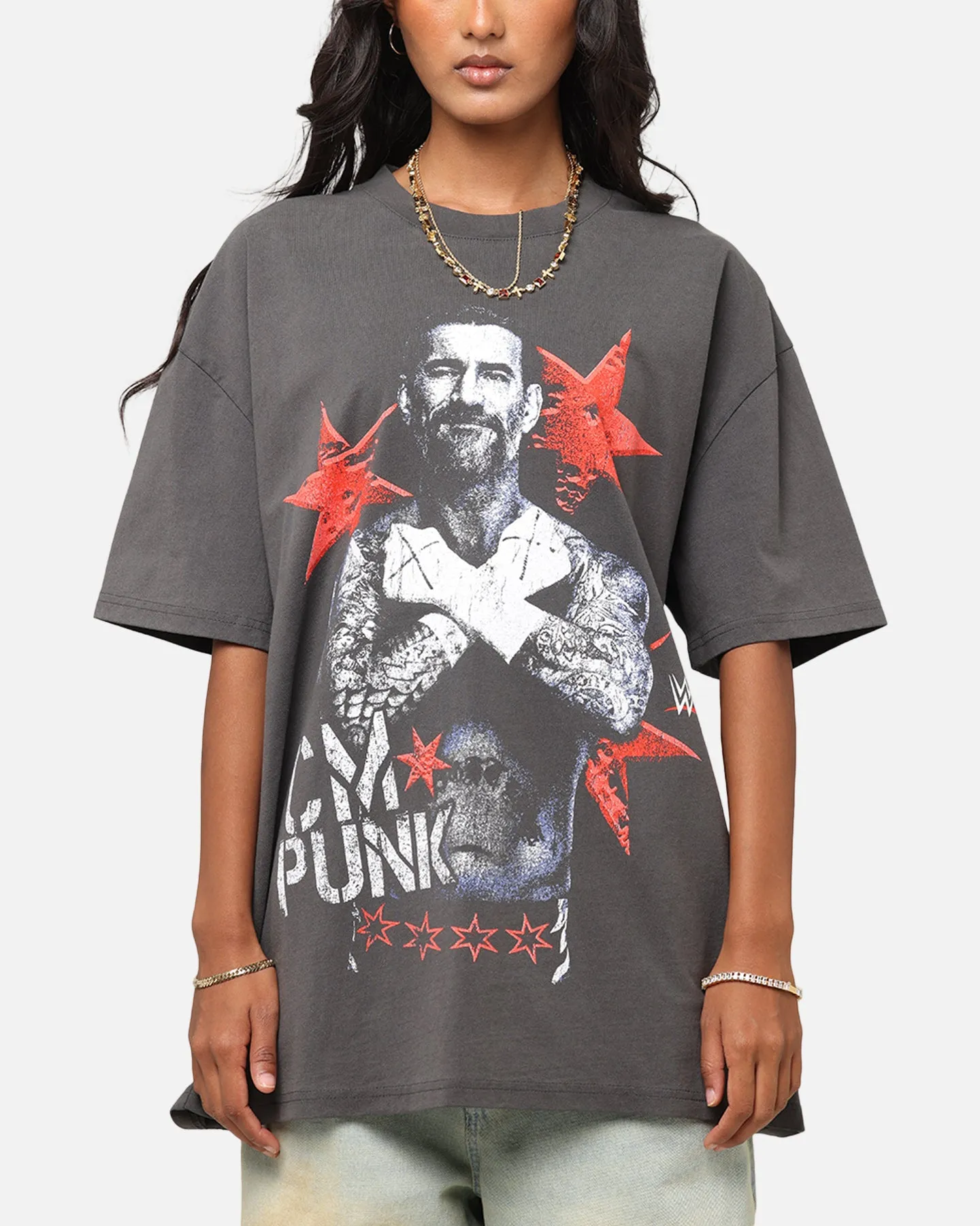 Culture Kings X WWE CM Punk Heavyweight T-Shirt Black Wash sold by Culture Kings