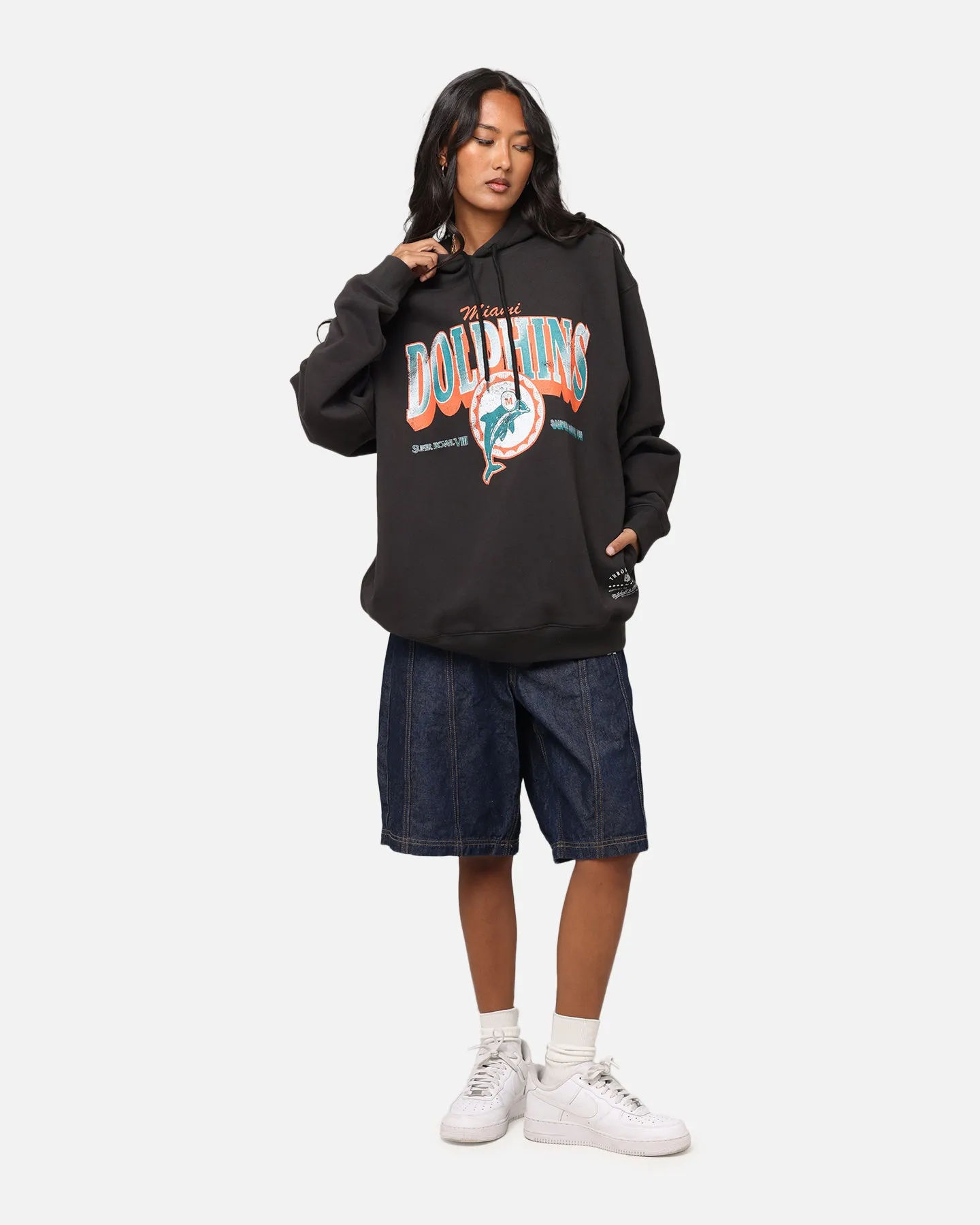 Mitchell & Ness Miami Dolphins Arch Hoodie Faded Black sold by Culture Kings product image thumbnail 2