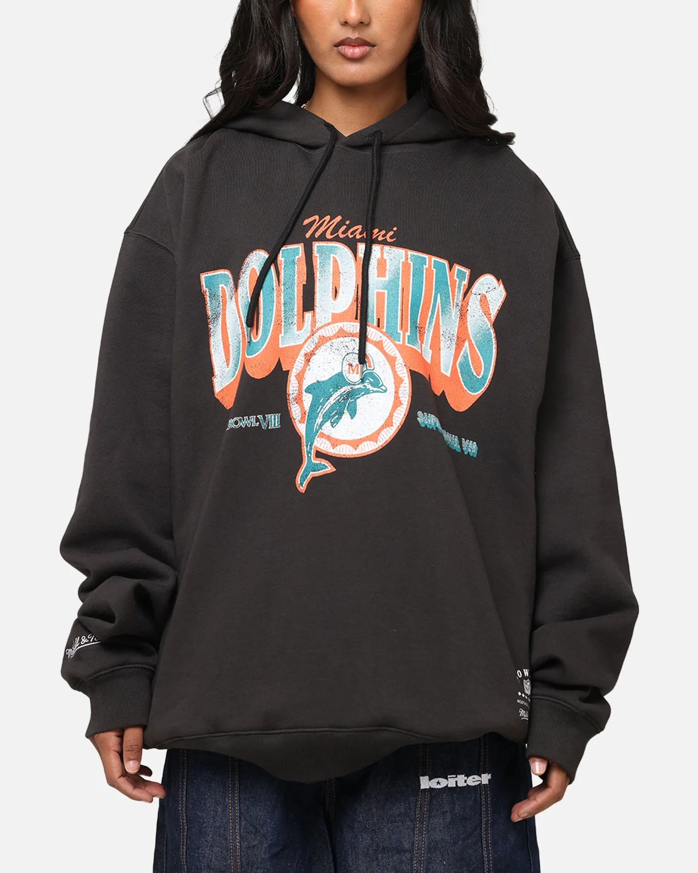 Mitchell & Ness Miami Dolphins Arch Hoodie Faded Black sold by Culture Kings